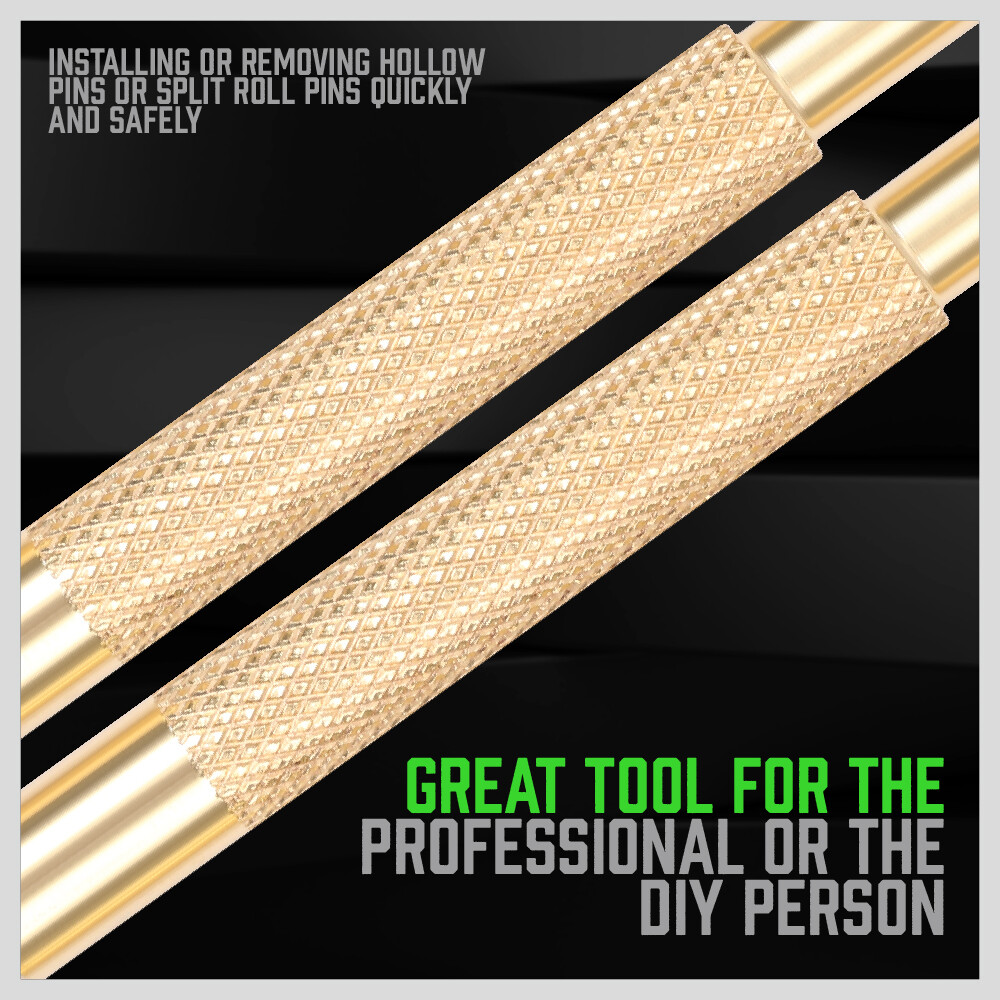 8 Pieces Brass Drive Pin Punches Set Gunsmith Drift Pin Jeweler Roll Up Case