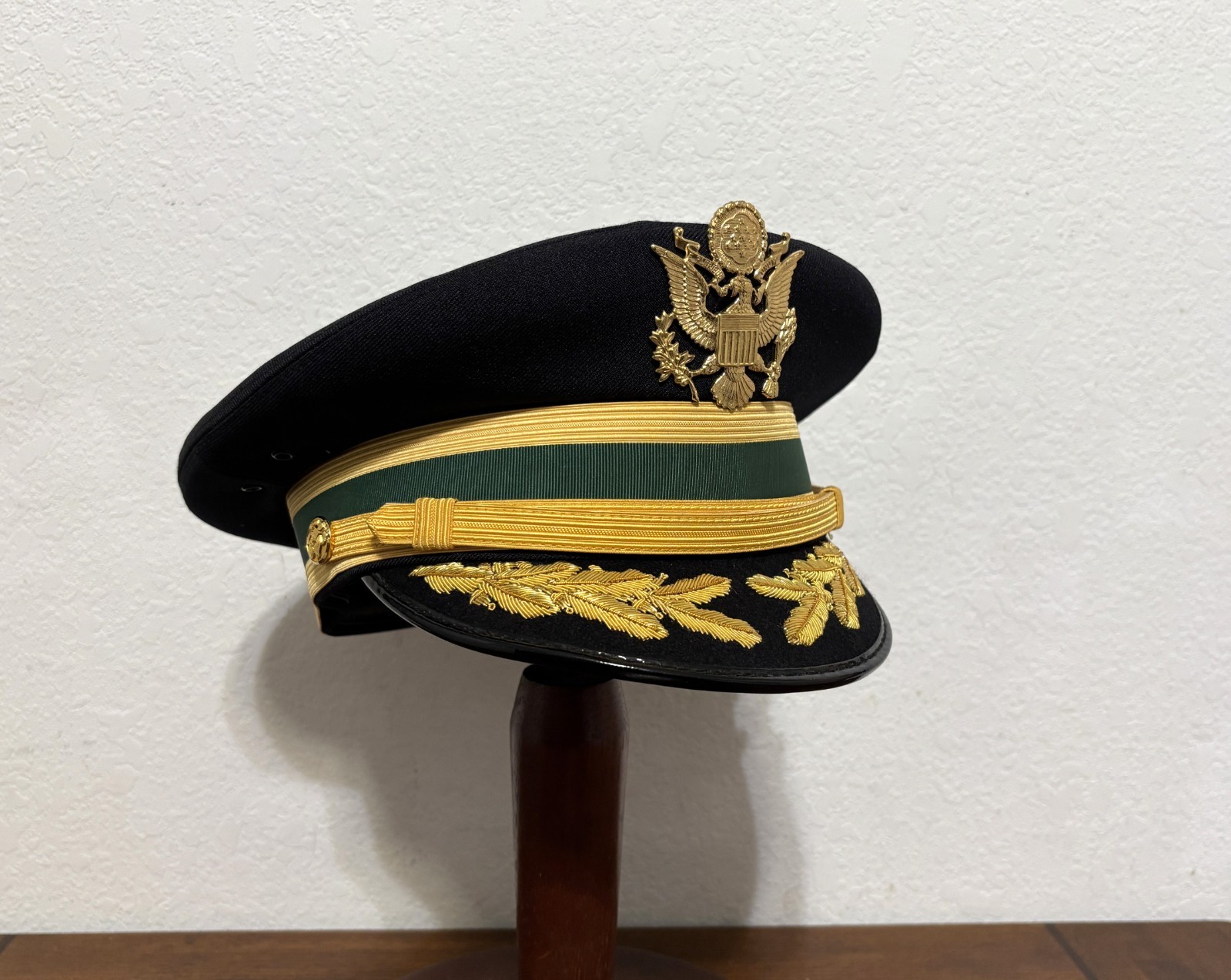 ORIGINAL US ARMY BLUE UNIFORM OFFICERS VISOR CAP - SPECIAL FORCES - COLONEL - XL