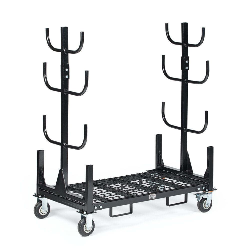 Titan Attachments Mobile Conduit Lumber and Pipe Rack with Eight Bins