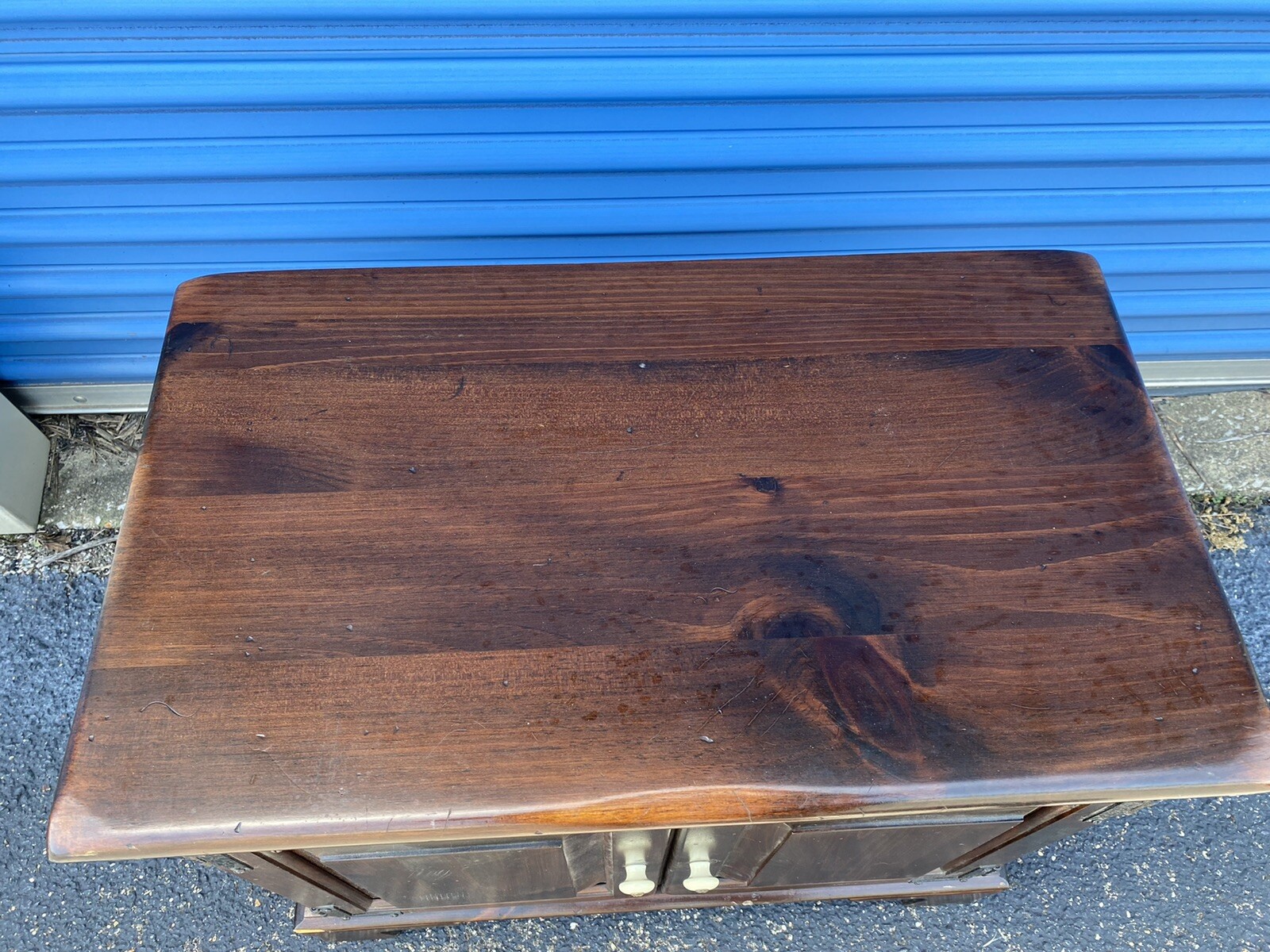 Ethan Allen Dark Antiqued Pine Old Tavern Mid Century RECORD CABINET