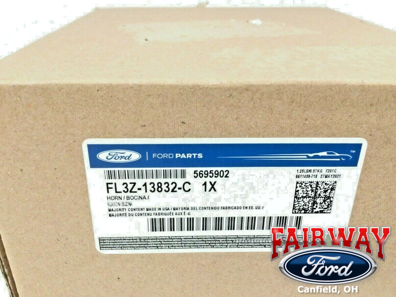 15 thru 20 F-150 OEM Genuine Ford High Low Dual Note Horn w Bracket FL3Z-13832-C
