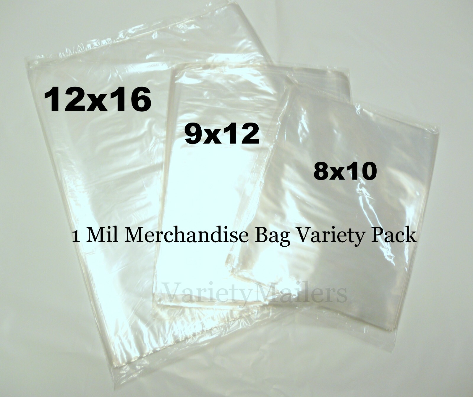 300 Clear Poly T-shirt 8x10  9x12  12x16 / 1 Mil Apparel Plastic Bag Assortment