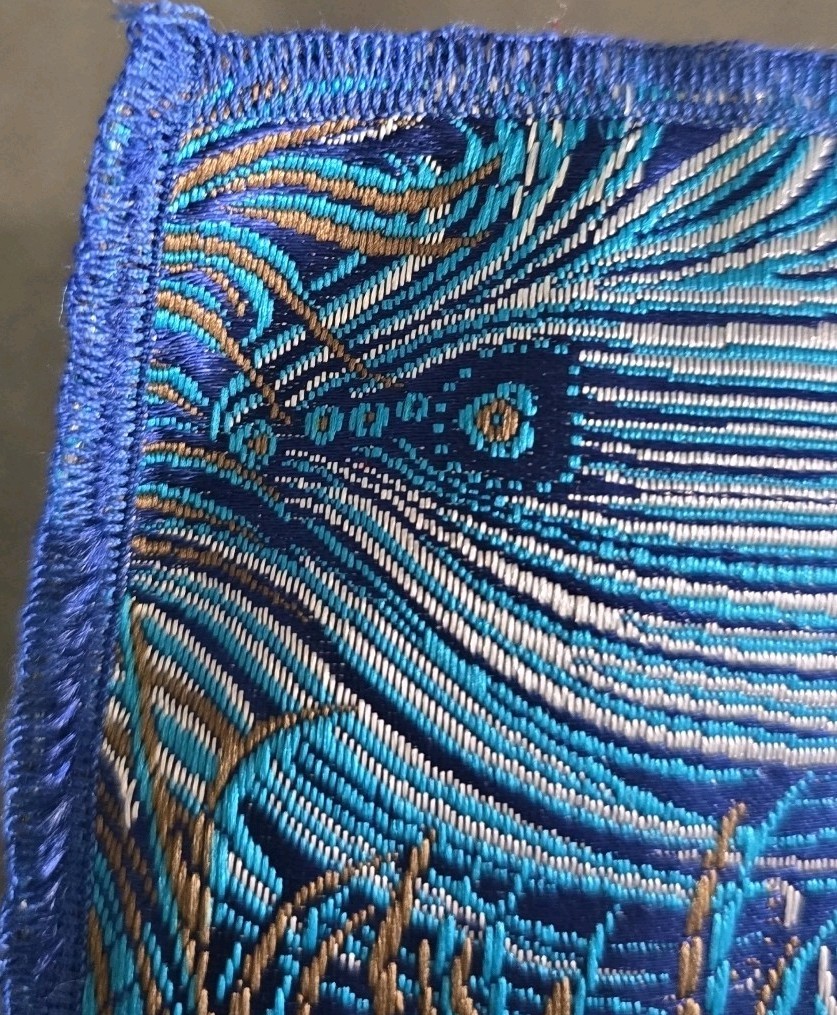 Peacock Feather Inspired Dining Table Linens BROCADE Viscose Fabric Set of 6 USA