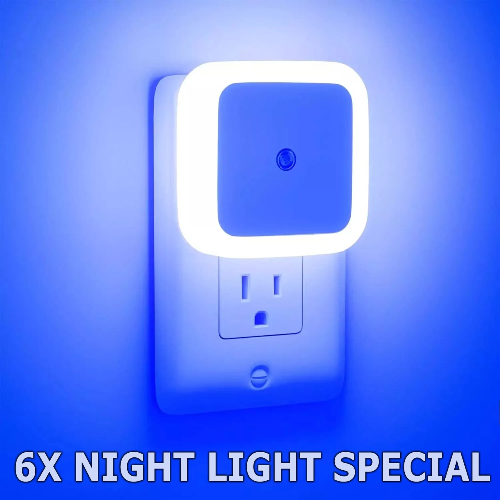 6Pcs Plug-in LED Night Lights Lamp Dusk to Dawn Sensor Hallway Kitchen Bathroom