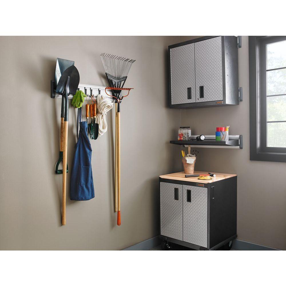 Gladiator Gear Track Garage Wall Storage Kit Heavy-Duty 6- Vinyl Tip Hooks