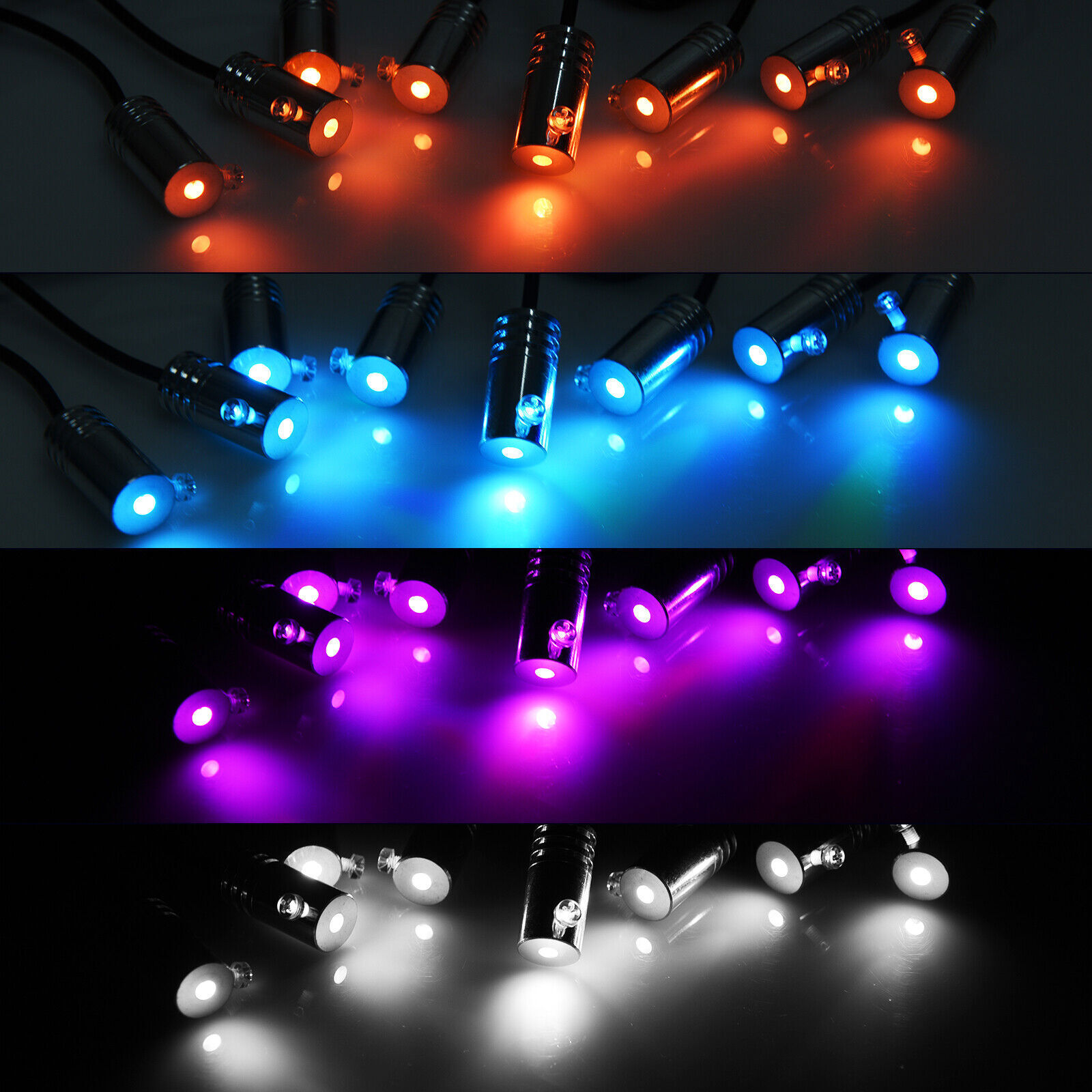 RGB 8 in 1 Interior Car LED Strip Lights Car Neon Accent Lighting Kit