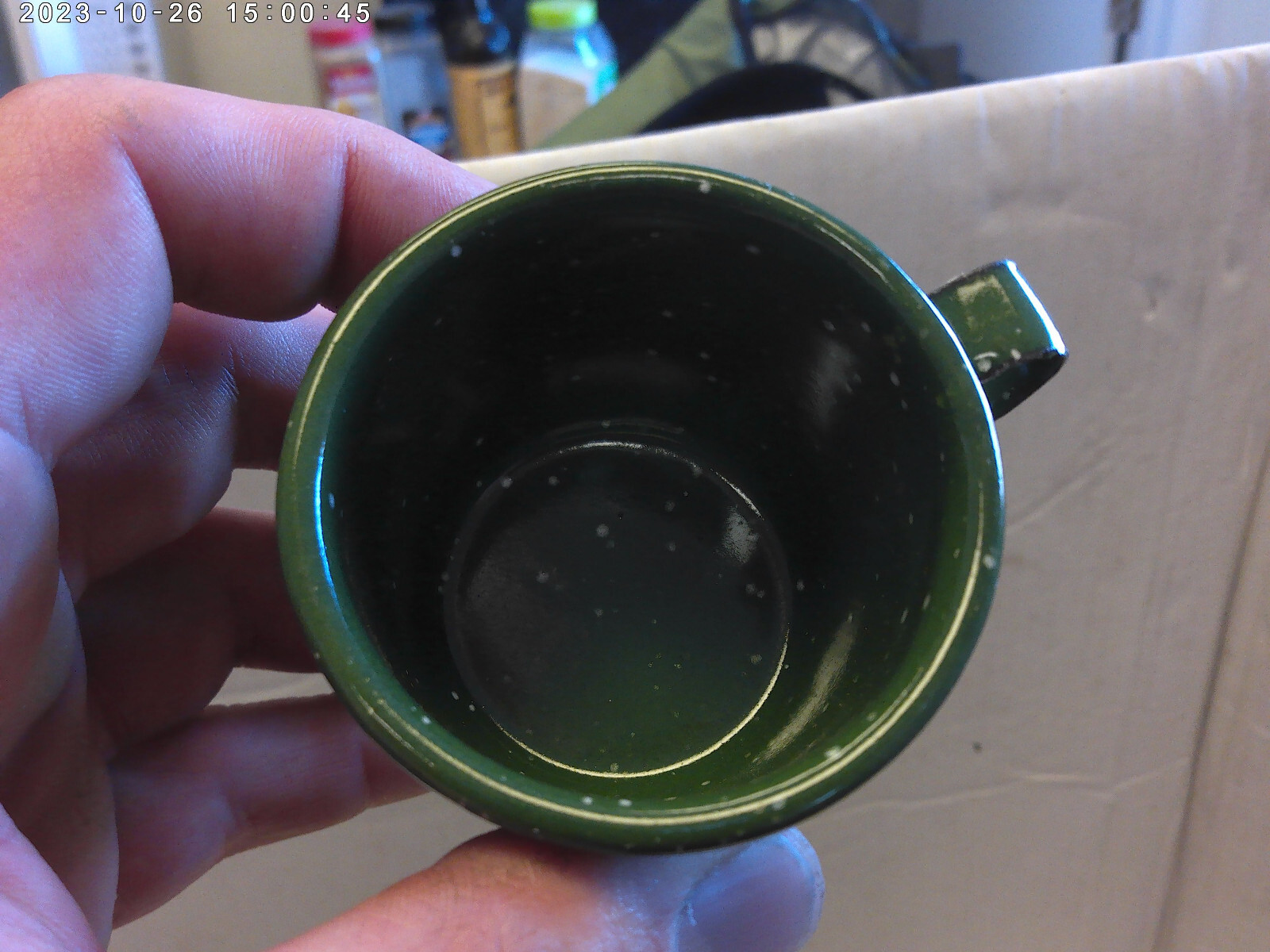 1970's Vintage Enamelware mini expresso cup 4oz green (Pack of 4)
