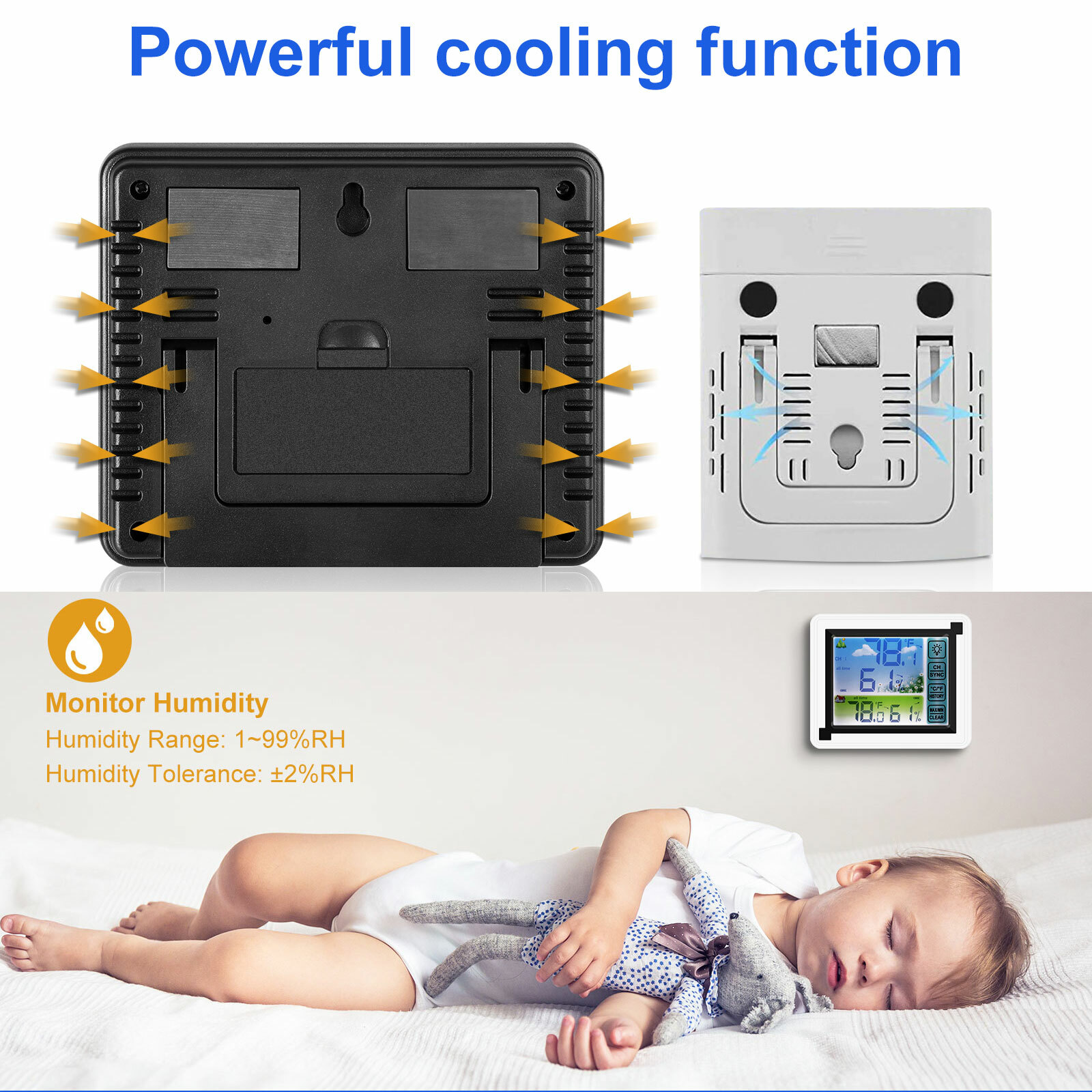 Thermometer Indoor & Outdoor Digital LCD Hygrometer Temperature Humidity Meter