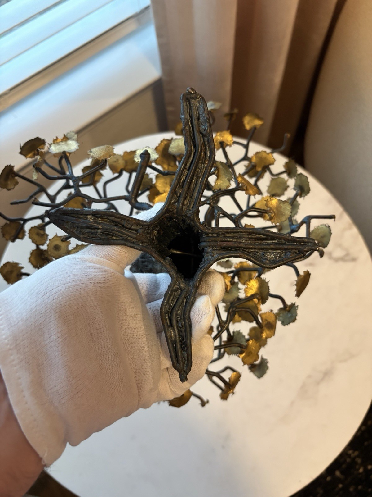 Vintage C. Jeré Signed Brutalist Bonsai Tree Sculpture | Mixed Metal MCM