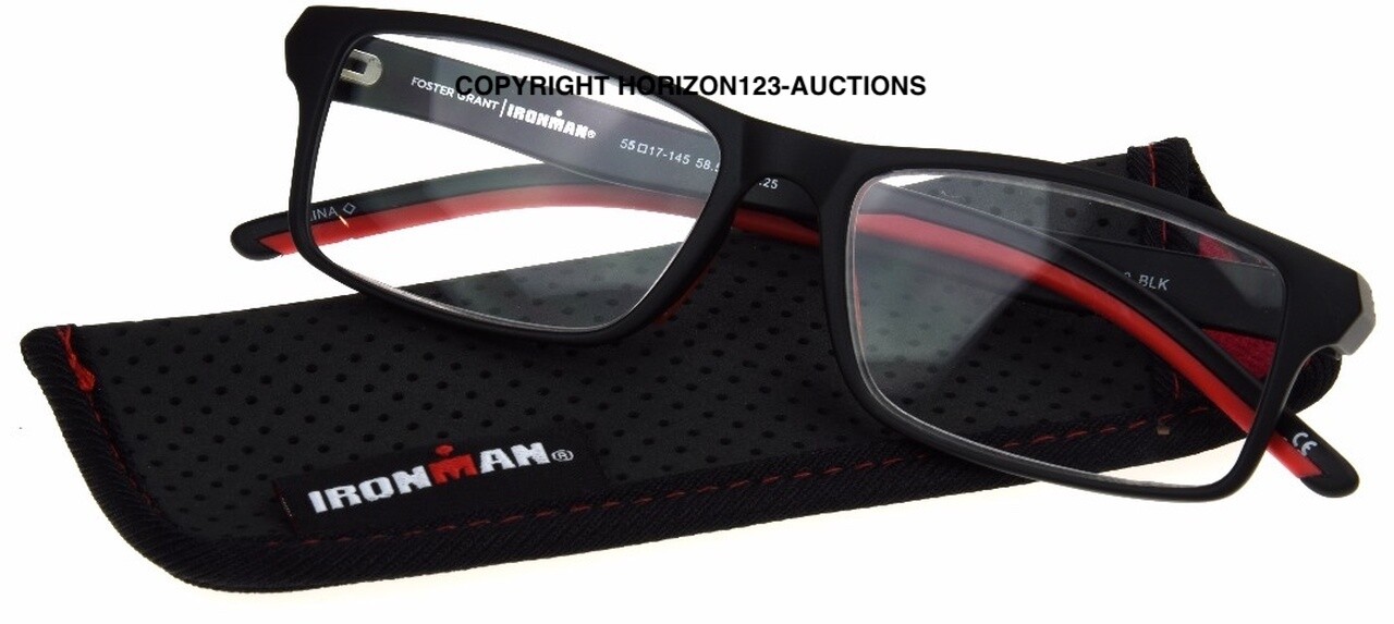 🔴Foster Grant Ironman Reading Glasses IM2000 🔴 PICK STRENGTH Black/Red