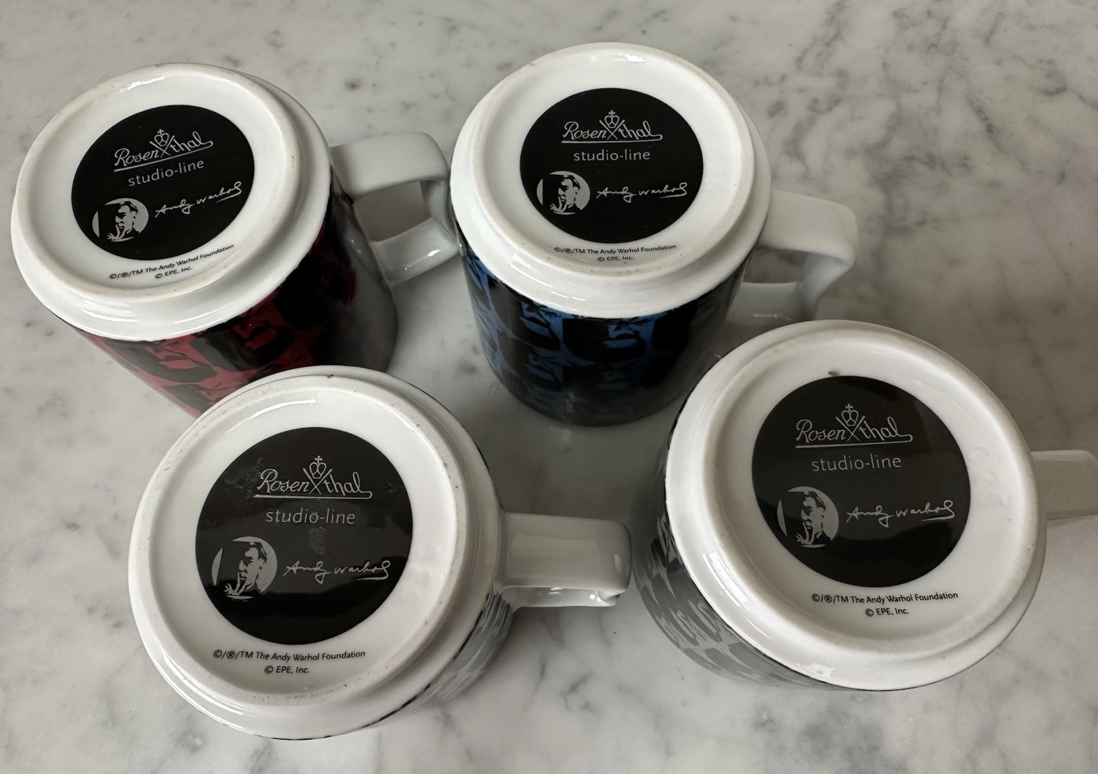 SET Of 4 Andy Warhol ELVIS Rosenthal Studio Line Coffee Tea Mug NEW in BOX