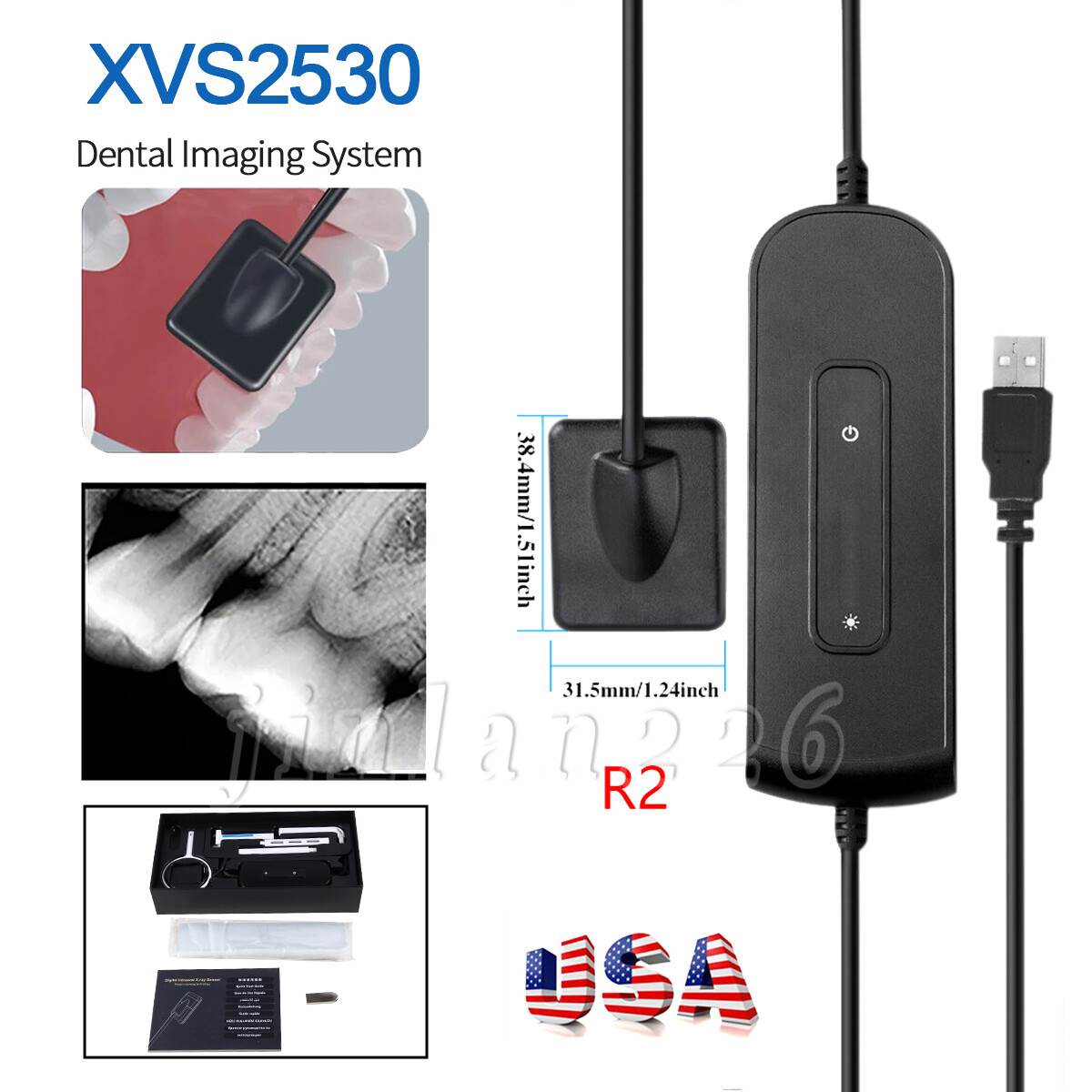Intra Oral Rayos X Dental ray Sensor With SoftwareImage Sensor Size 2