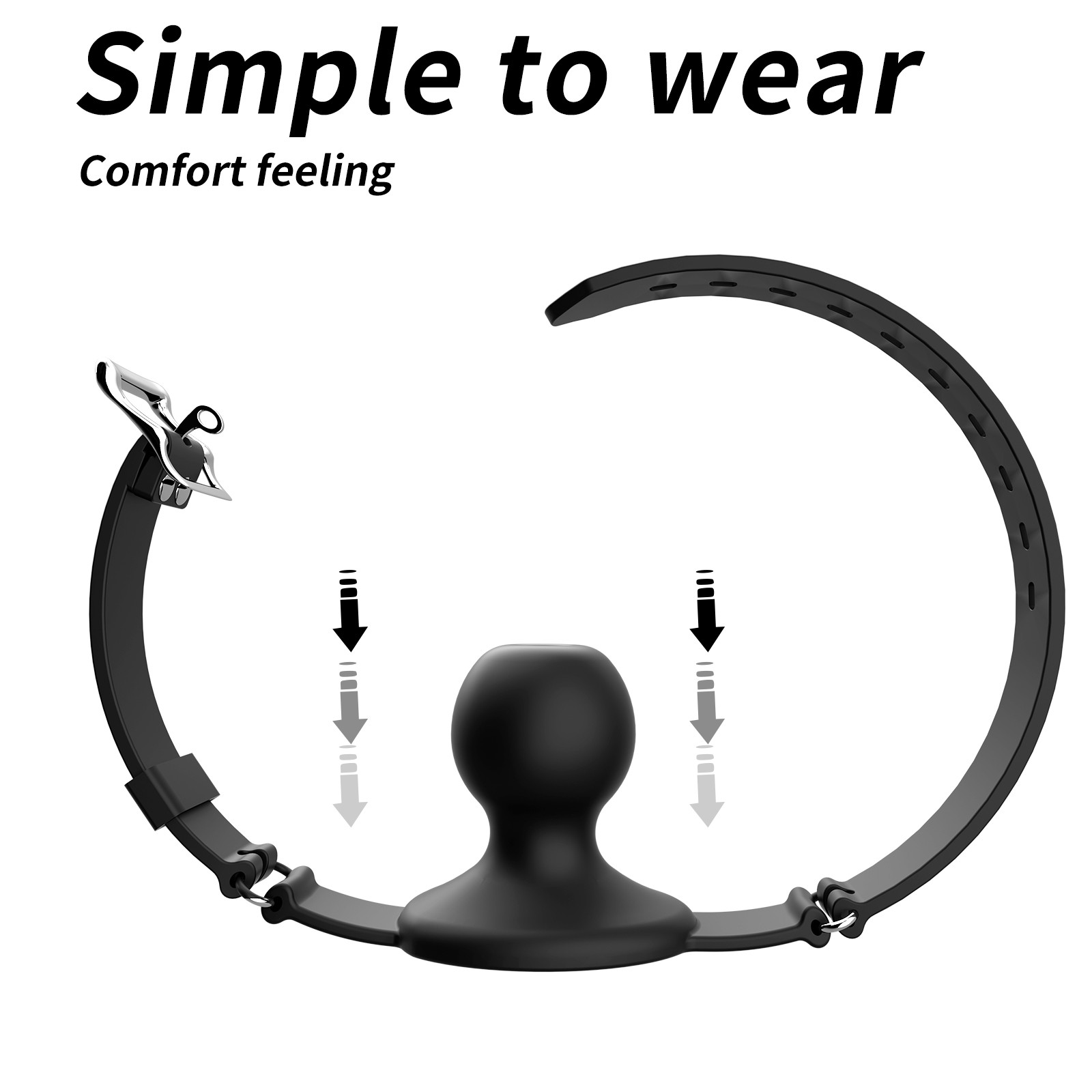 New Silicone Mouth Gag Breathable Ball BDSM Adjustable Belt Mouth for Couple