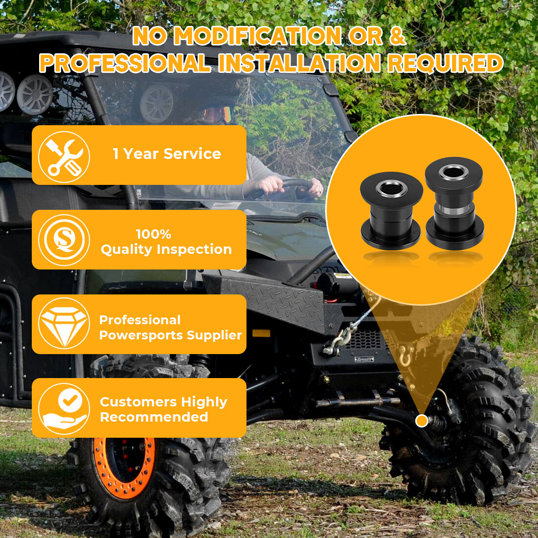 Front& Rear Shock Bushing Sleeve Kit for Polaris Ranger 500 570 700 800 900 1000