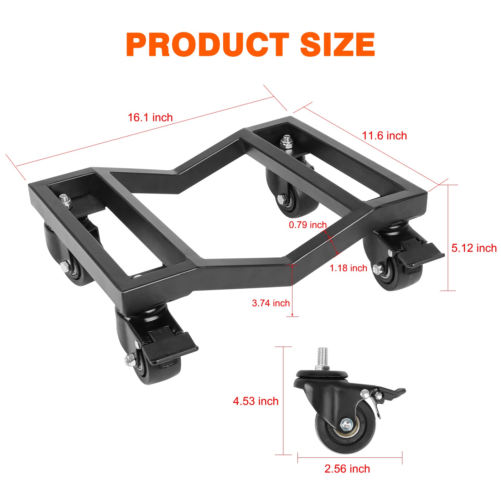 4 Pack Car Dolly,6000LBS Capacity Wheel Dolly with Steel Wheels for Garage,NEW