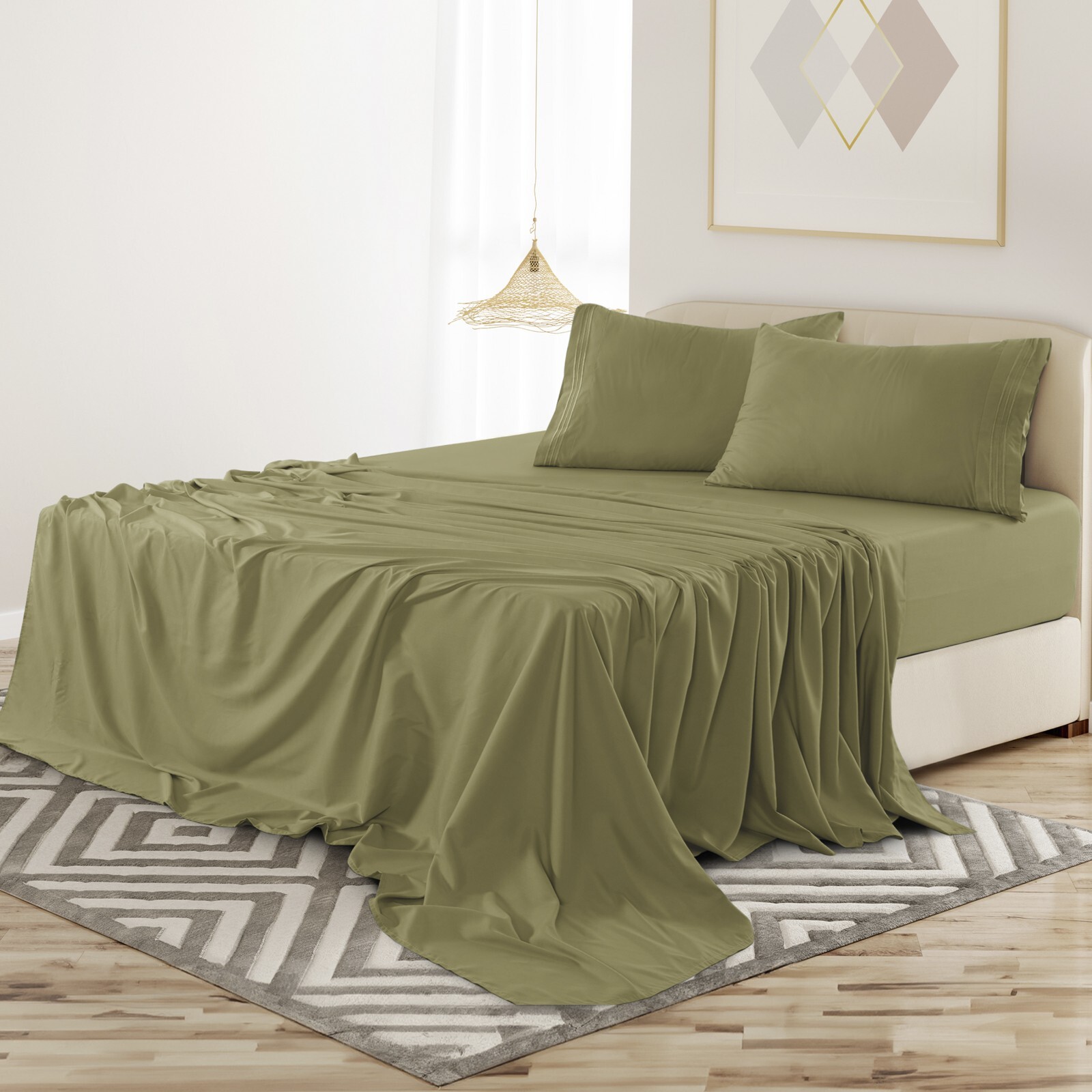 4 Piece Premium Bed Sheet Set Hotel Luxury Ultra Soft Deep Pocket Sheets Set