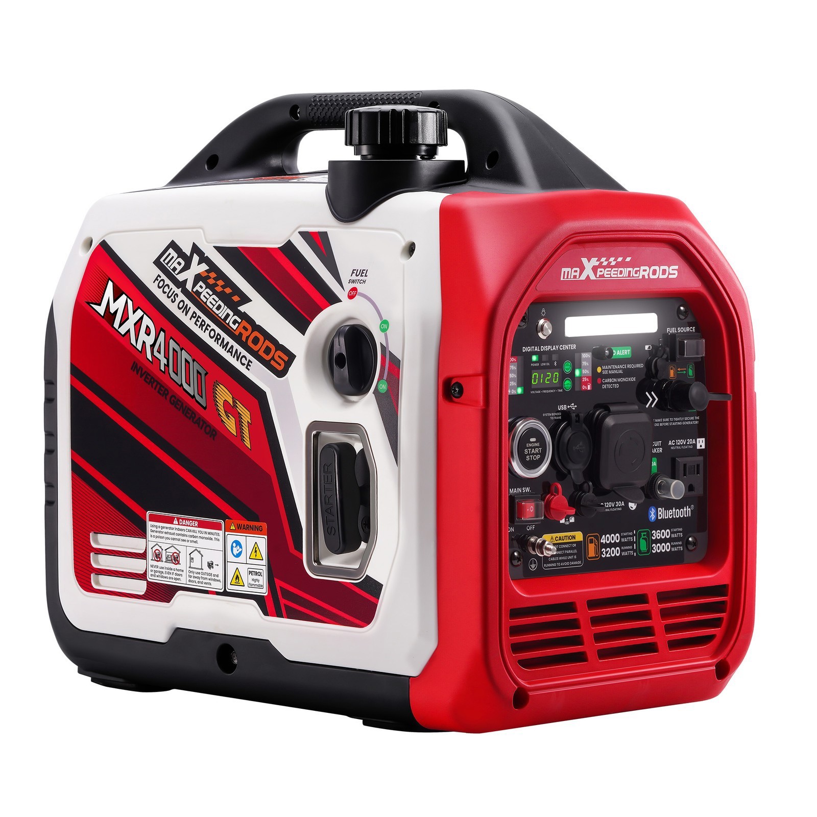 4KW Dual Fuel Portable LPG/Gas Generator Inverter Bluetooth E-Start EV-charging