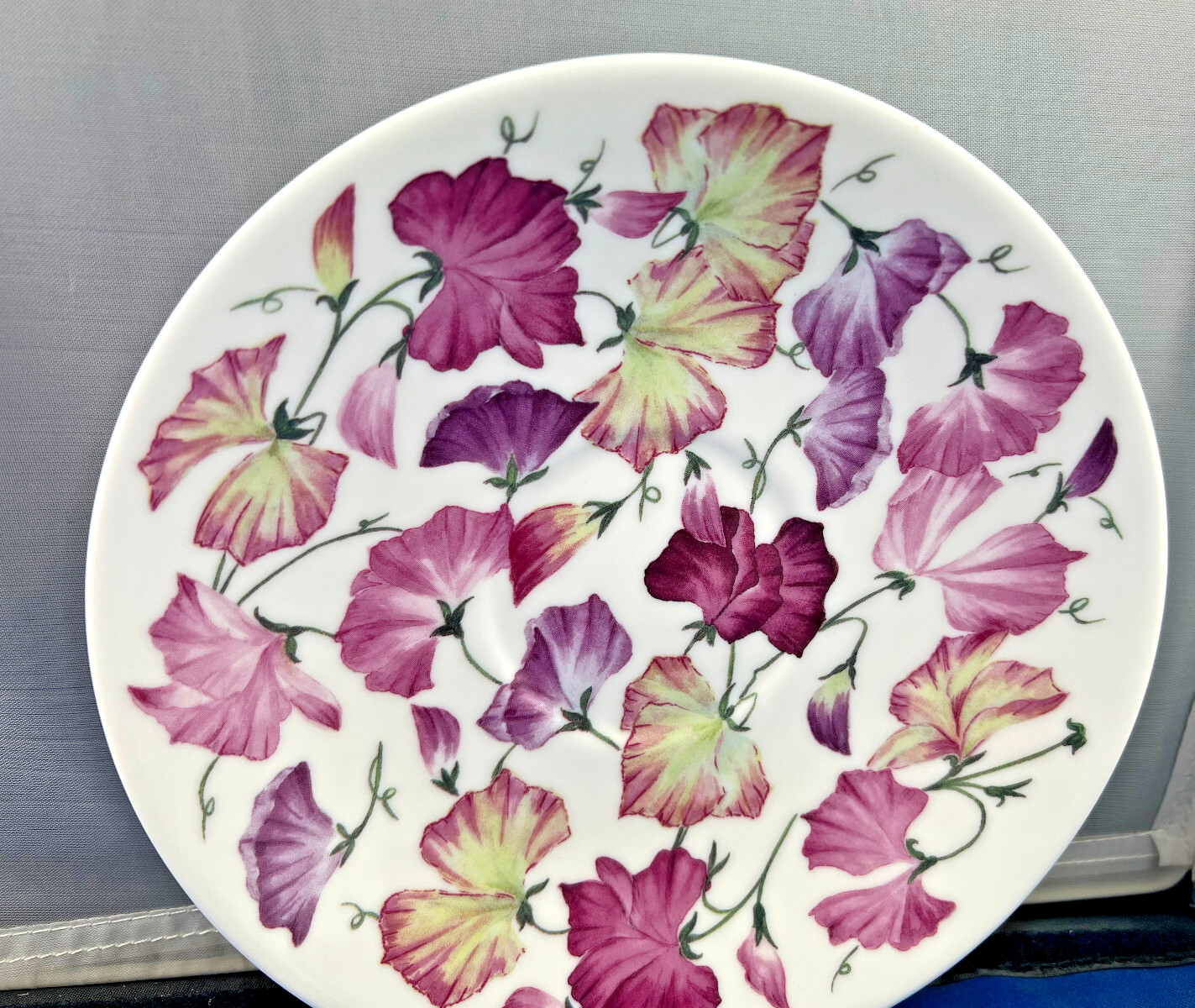 SWEET PEA PINK , BONE CHINA BREAKFAST CUP SAUCER, KIRKHAM, MADE ENGLAND NEW