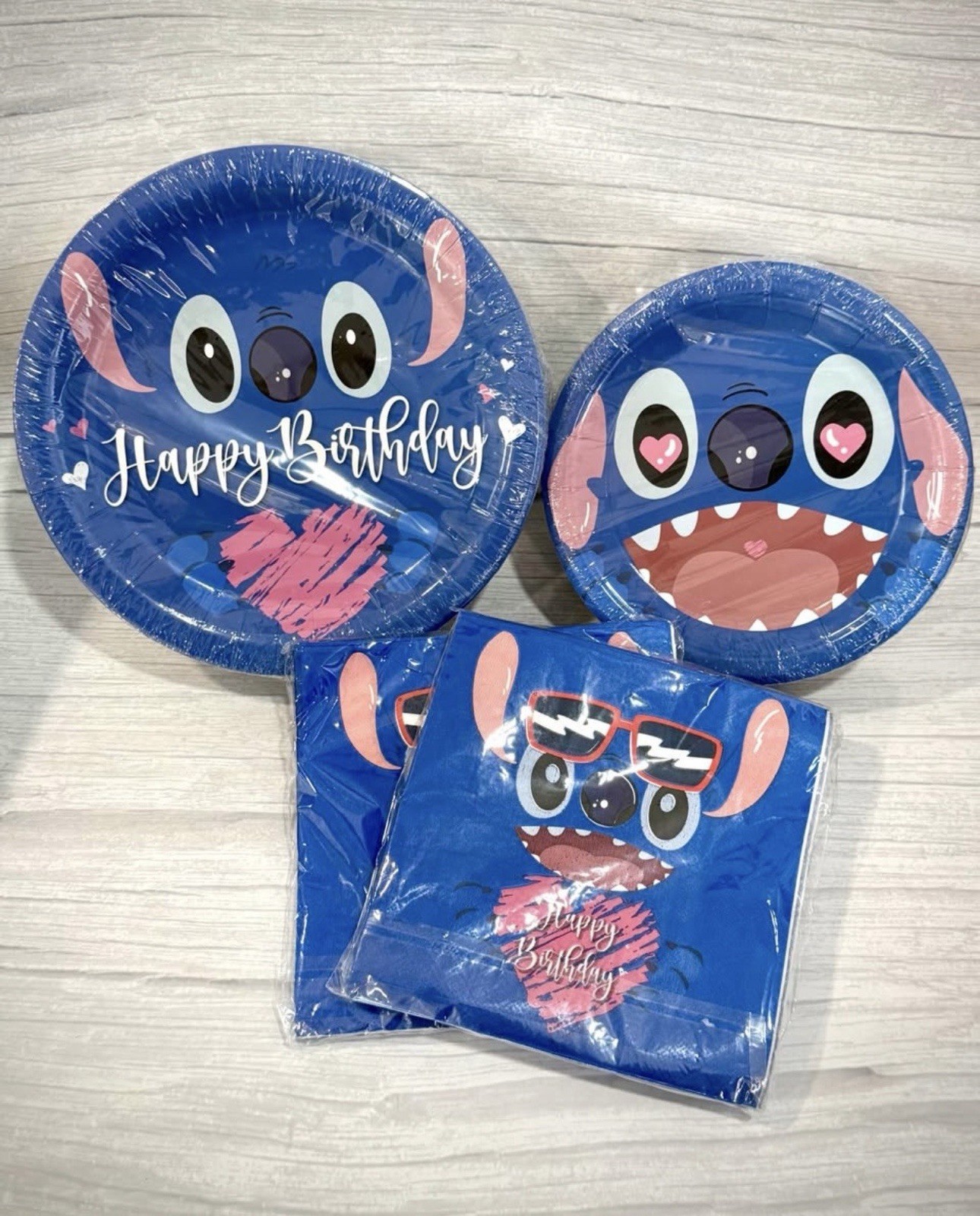 Stitch-Inspired 150-Piece Birthday Party Set – Plates, Napkins, Cups & More New