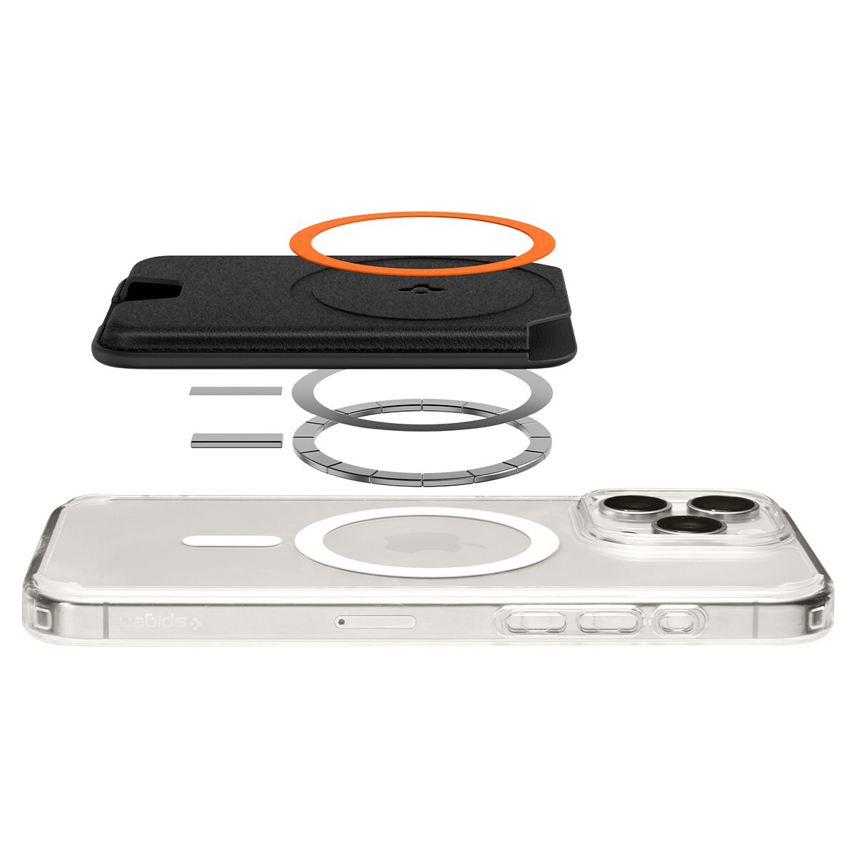 For iPhone | Spigen MagSafe Card Holder Valentinus Dual Magnets 3 Cards MagFit+