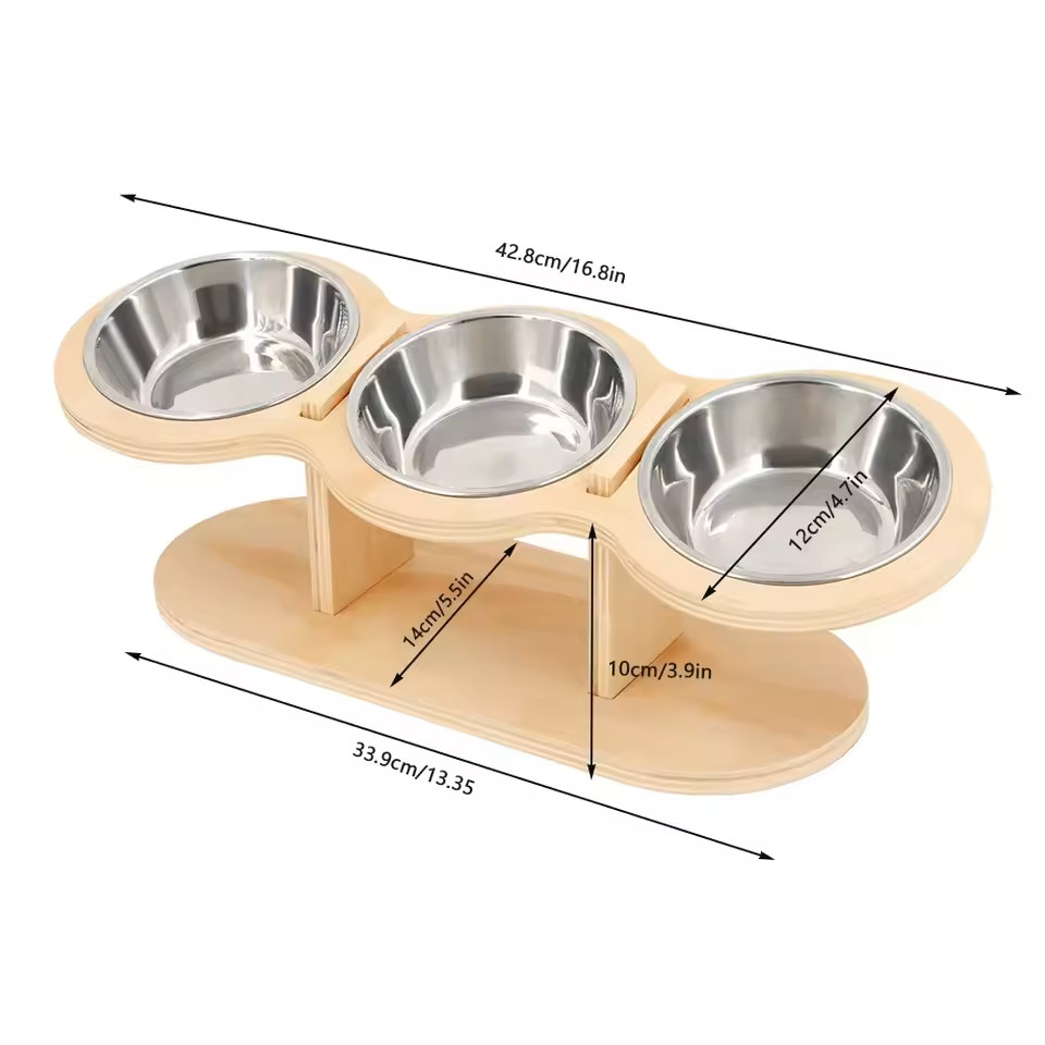 Elevated Cat Bowls Raised Food Bowls 15° Tilted Pet Bowls for Cats and Small Dog
