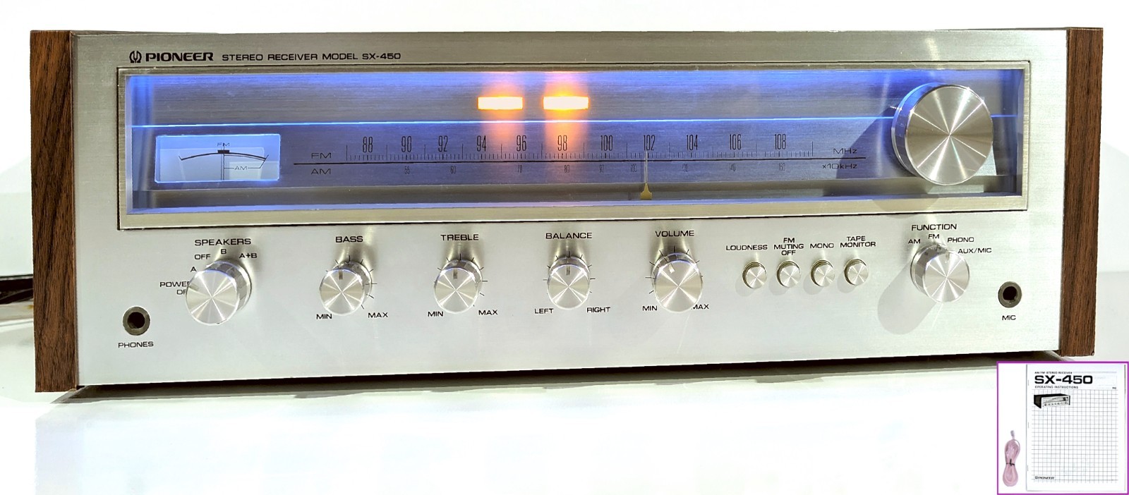 🔥【PRO SERVICED】Pioneer SX-450 30W Receiver~XSTR/CAP/P.SWITCH/LED MODS💥GUARANTY