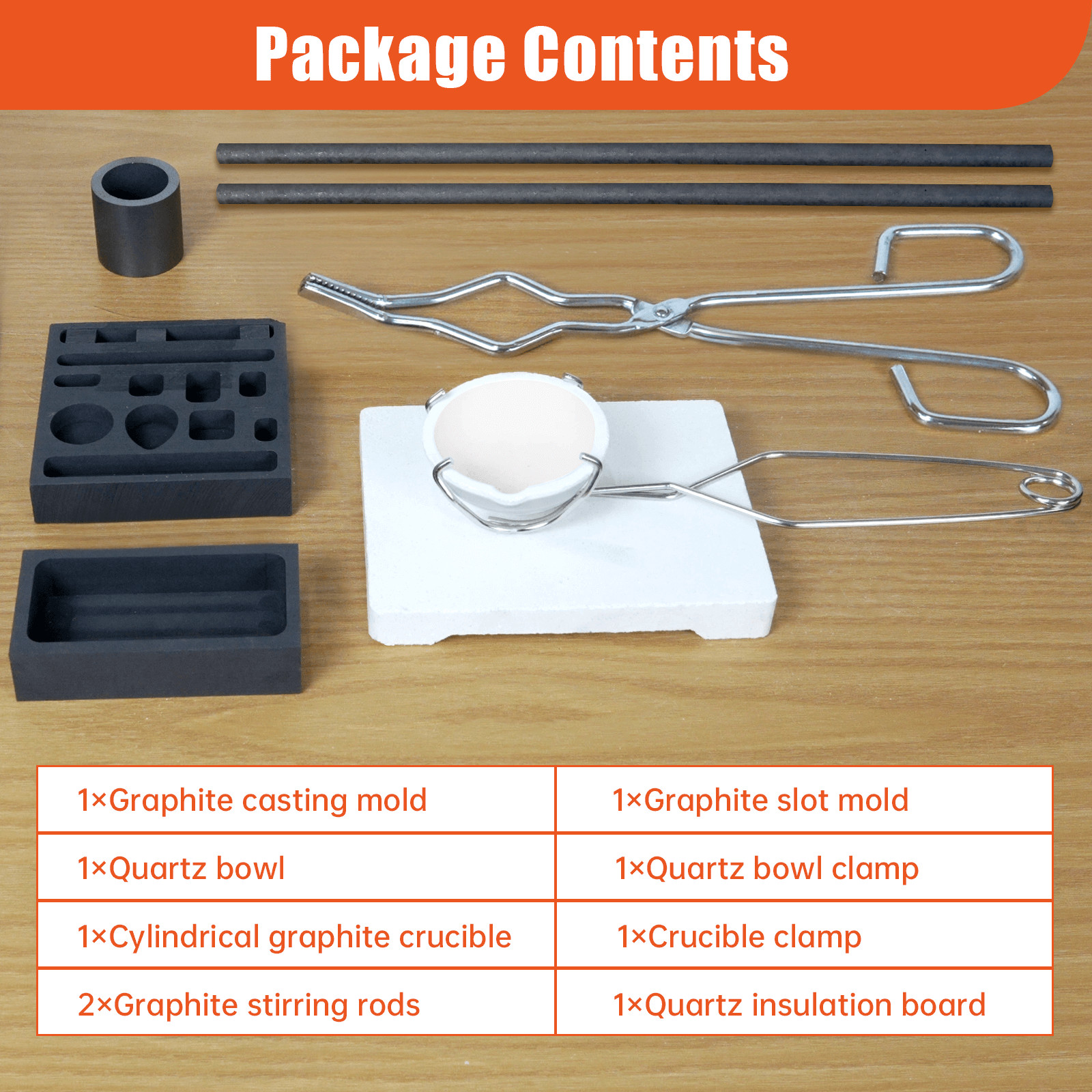 9PCS Graphite Ingot Crucible Mold Set Torch Melting Tools Kit for Gold Silver