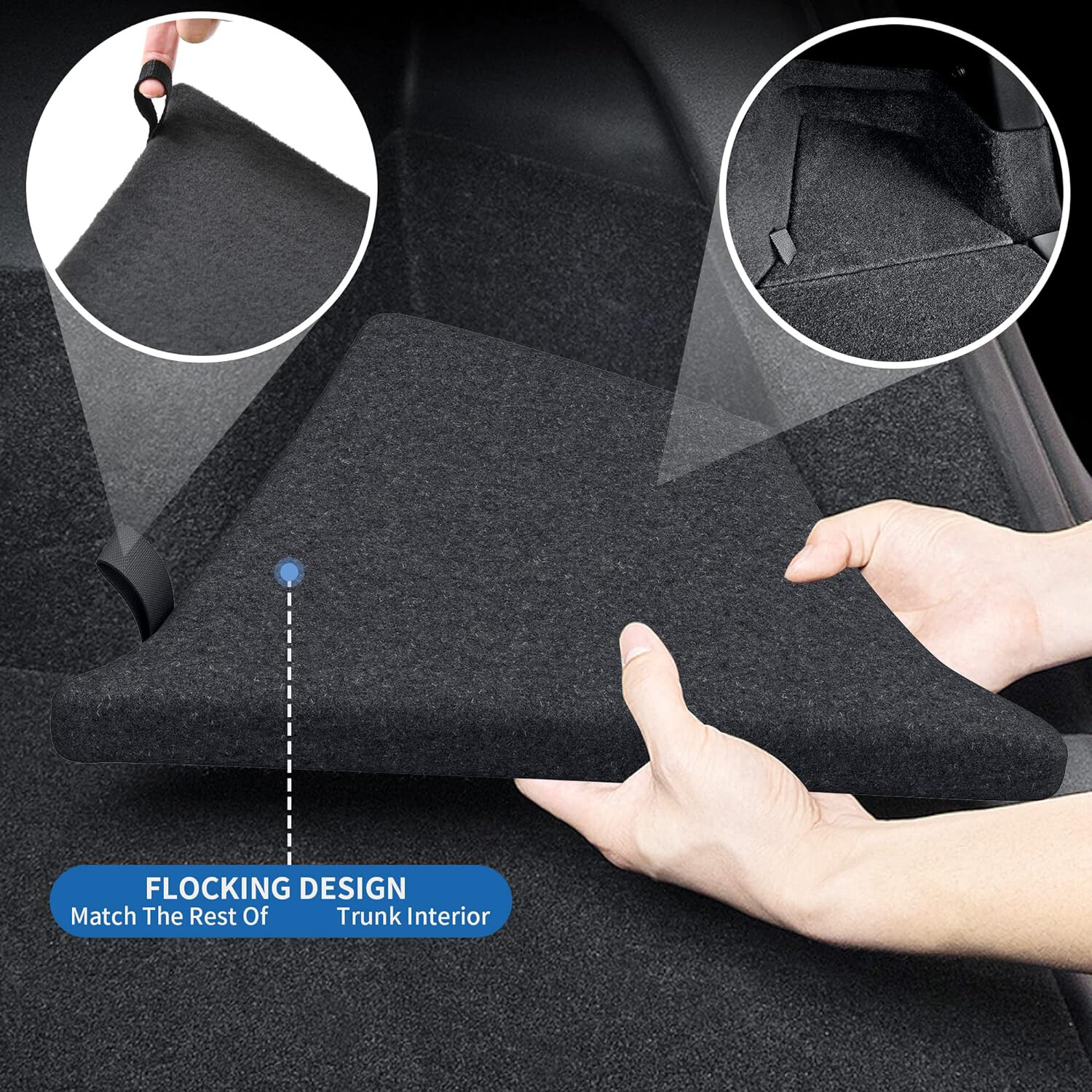 Rear Trunk Organizer Storage Bins W/Lids for 2022-2023 Tesla Model Y 5-Seater