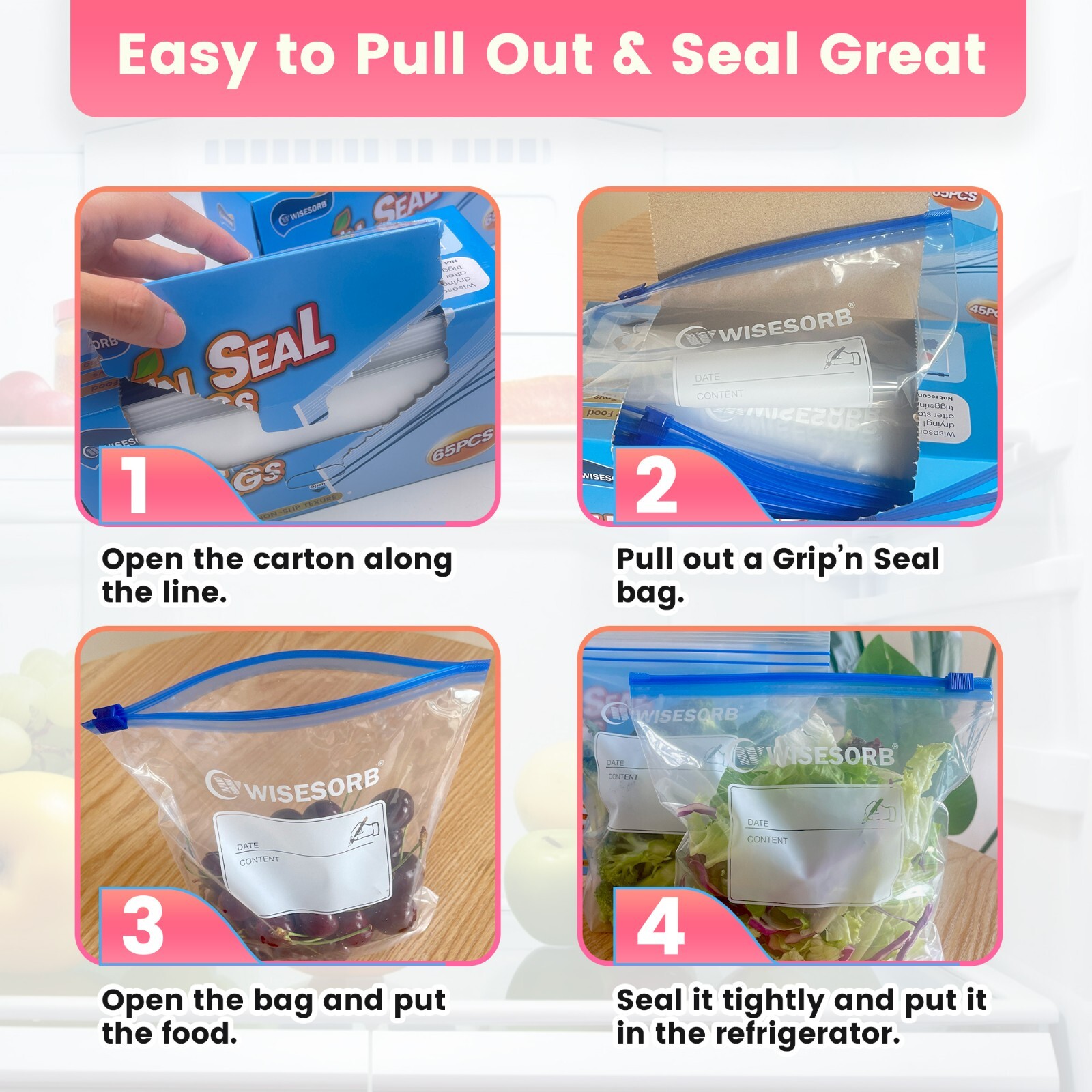 Sandwich Bags, Zip Seal Bag, Slider Bags for Preserve Freshness & Protect Flavor