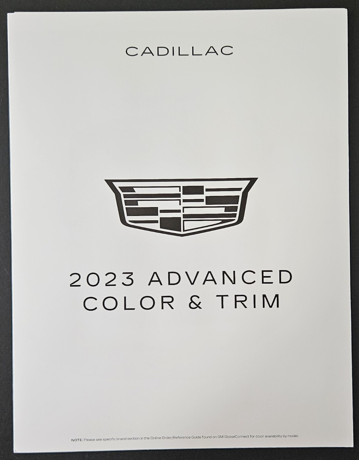 2023 CHEVROLET CADILLAC ESCALADE XT4 XT5 XT6 DEALER COLOR CHIP & TRIM BROCHURE