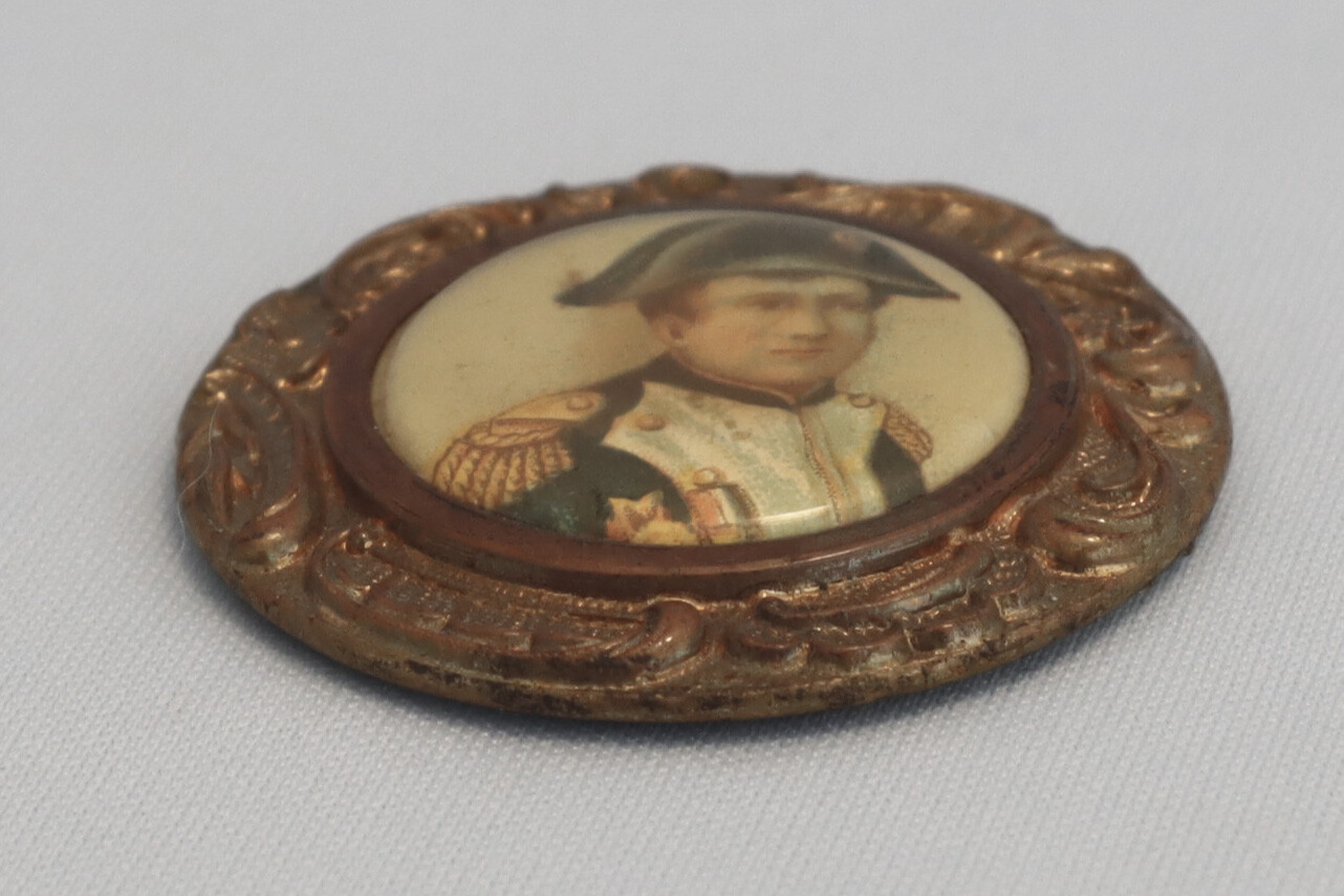 Antique Celluloid Button French Emperor Napoleon Bonaparte