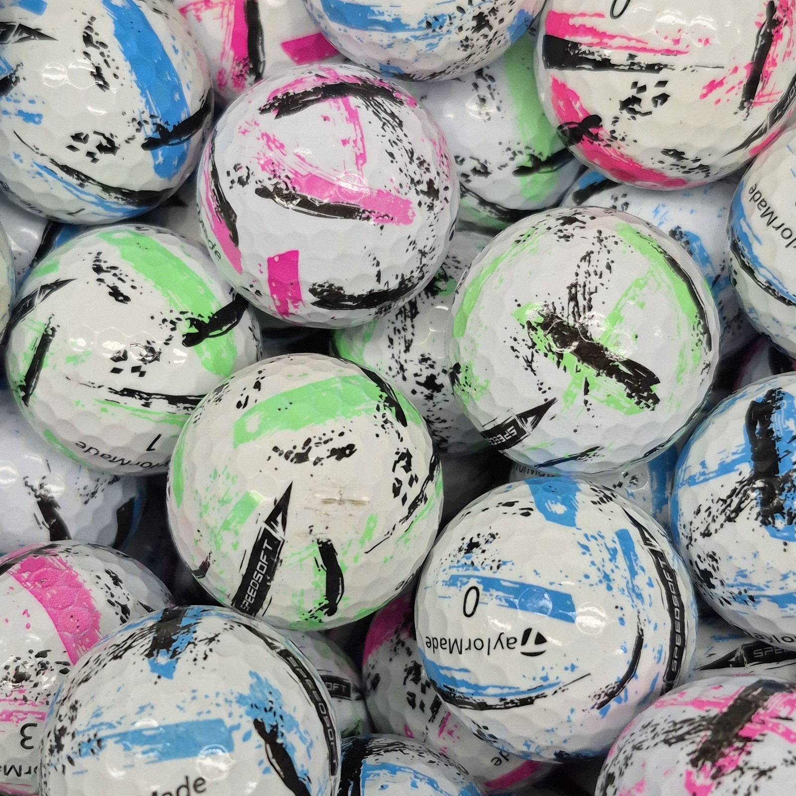36 Taylormade Speedsoft Ink Color Mix Golf Balls - 3A Value Grade AAA