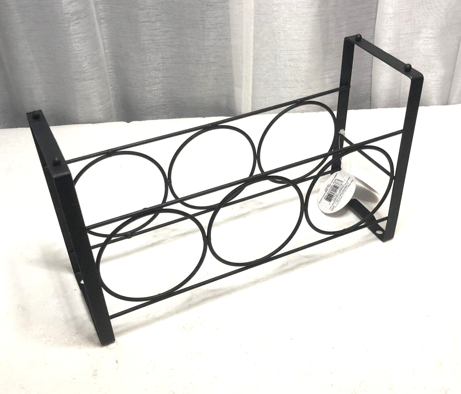 3 Bottle Countertop Wall Mount or Table Top Elegant Iron Wine Rack Black 7x12x4"