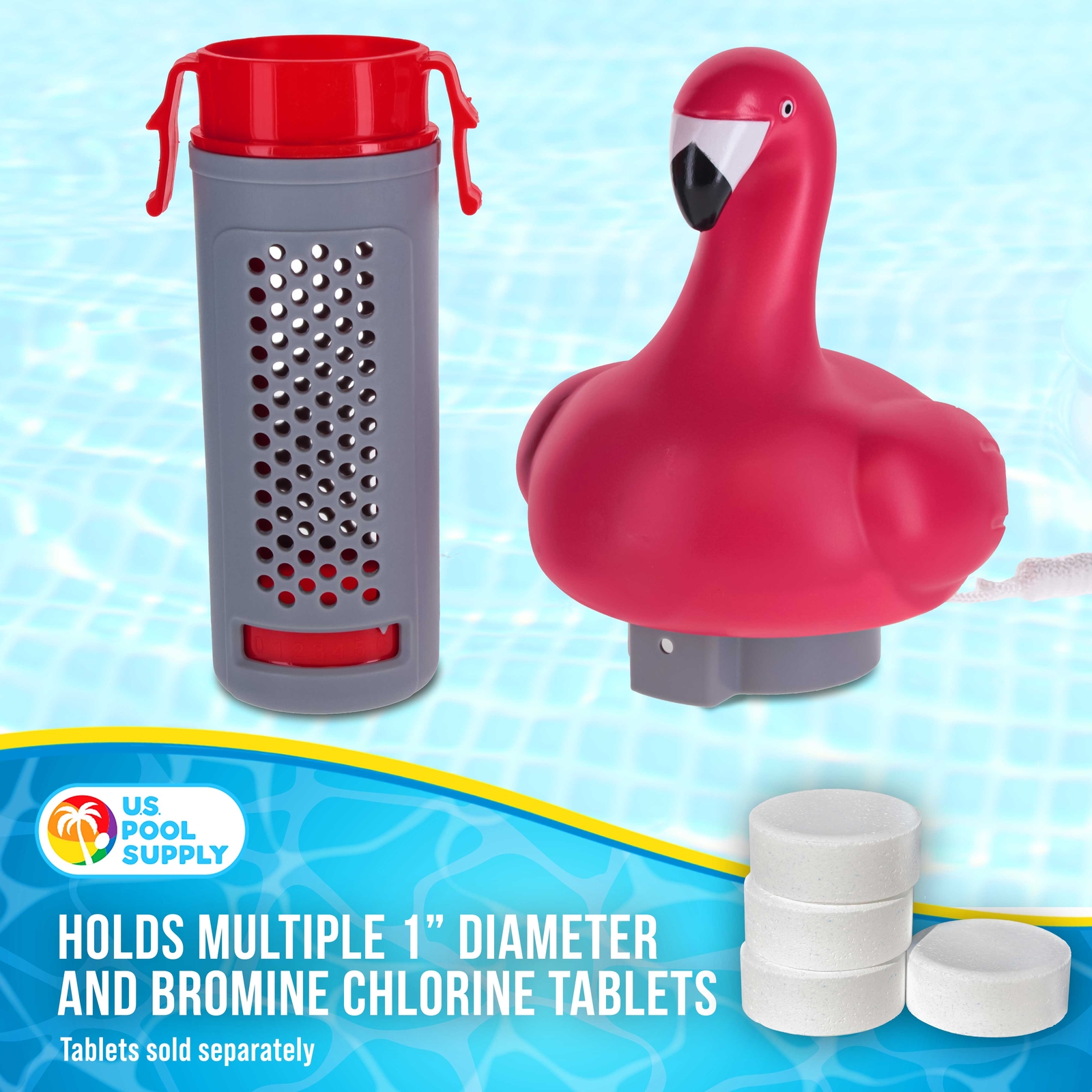 U.S. Pool Supply Flamingo Floating Spa, Hot Tub & Small Pool Chlorine Dispenser