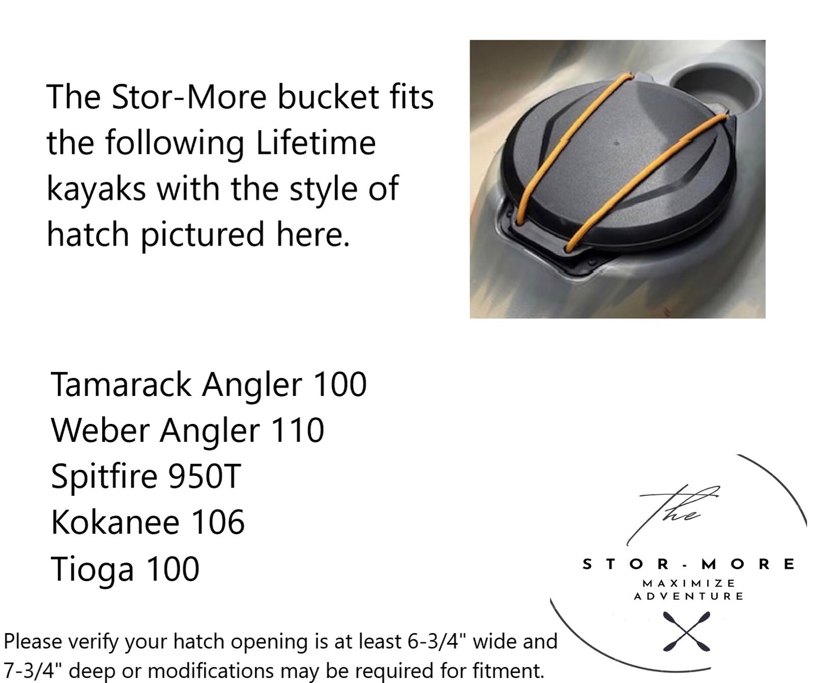 Lifetime Kayak Hatch Bucket Container for Tamarack Angler Weber Tioga Kokanee +