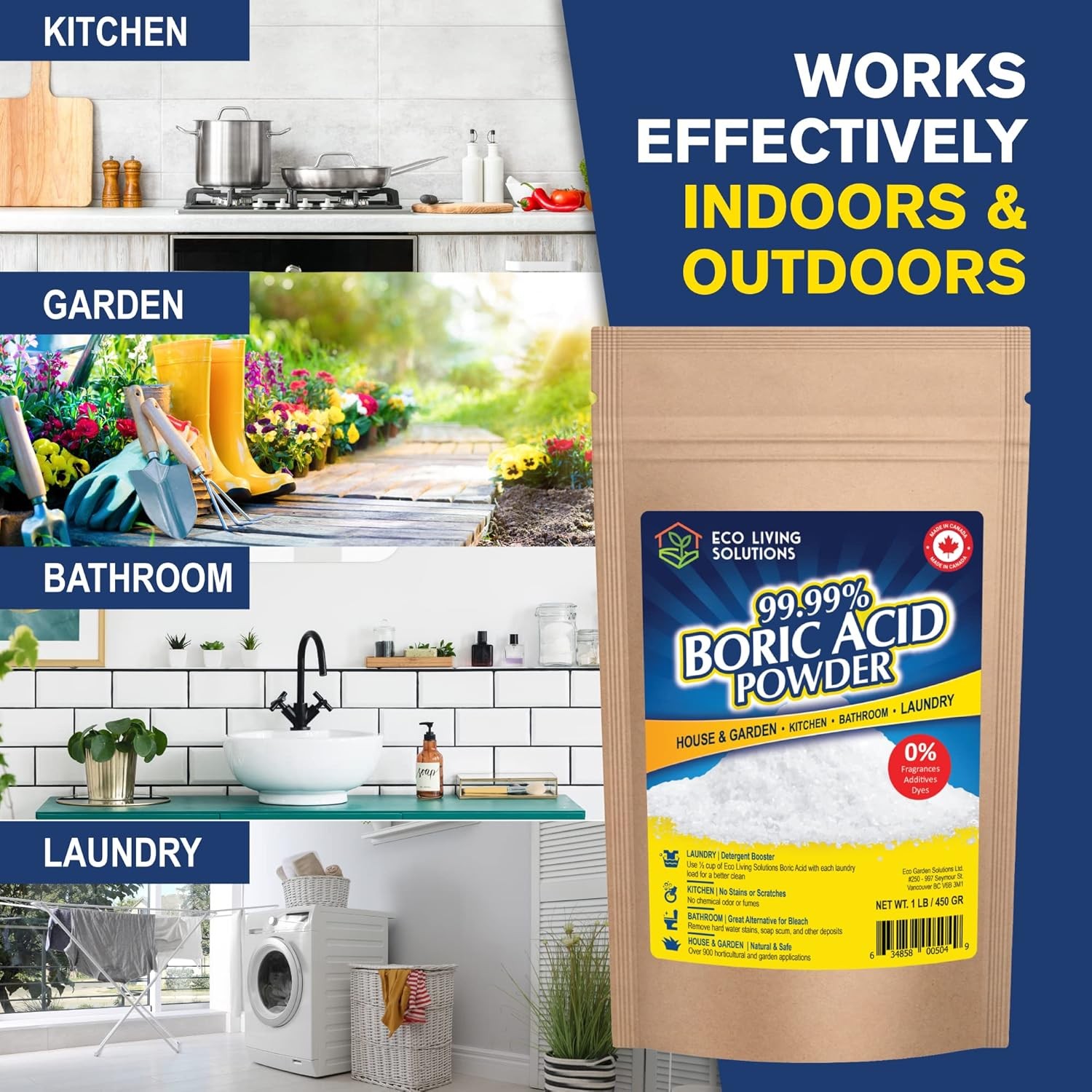 99.99% Boric Acid Powder | Horticultural Garden Application | Multipurpose Clean