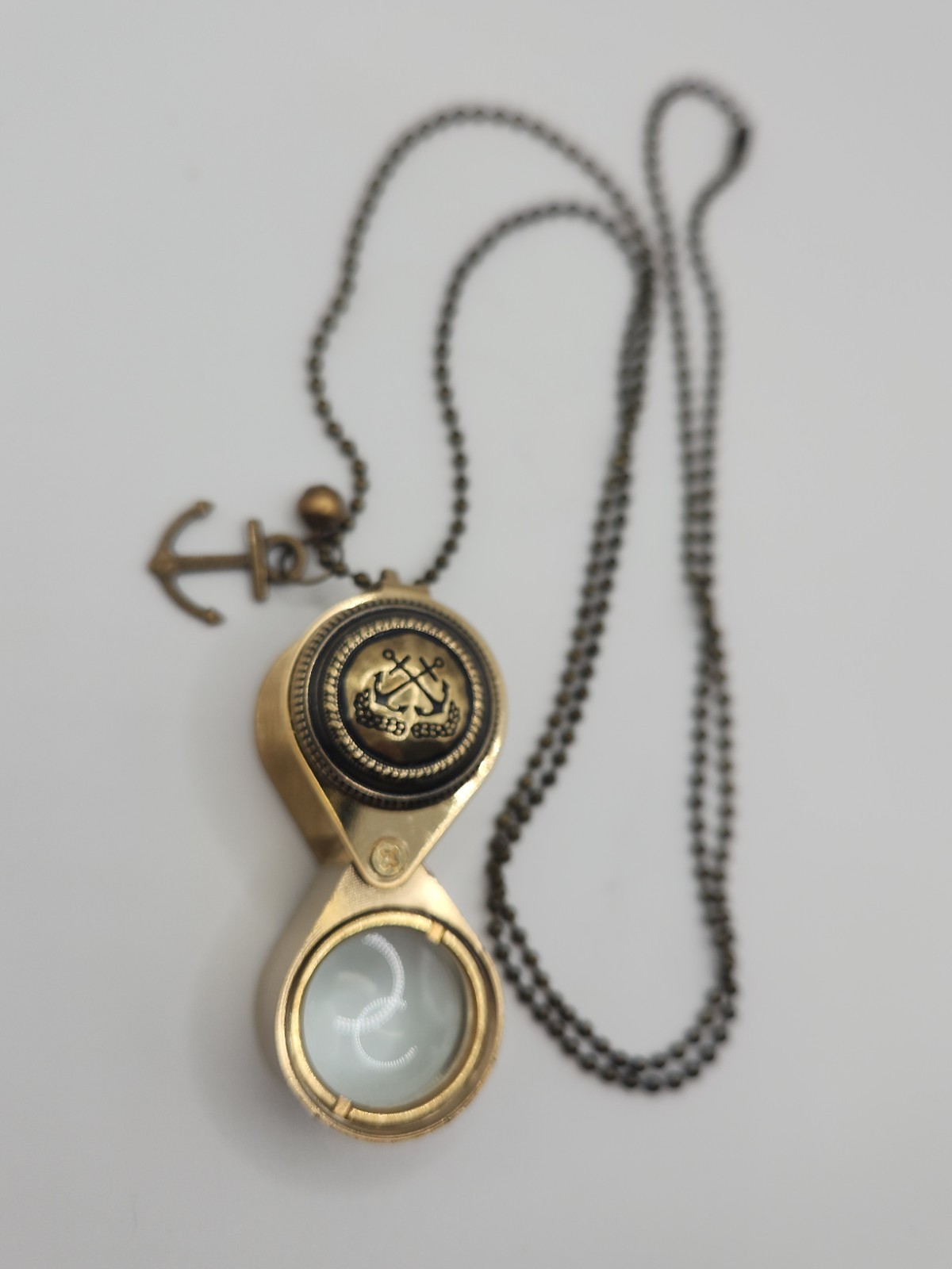 30× Jewelers Loupe Necklace Magnifier Loop Magnifying Glass Jewelry Silver Gold