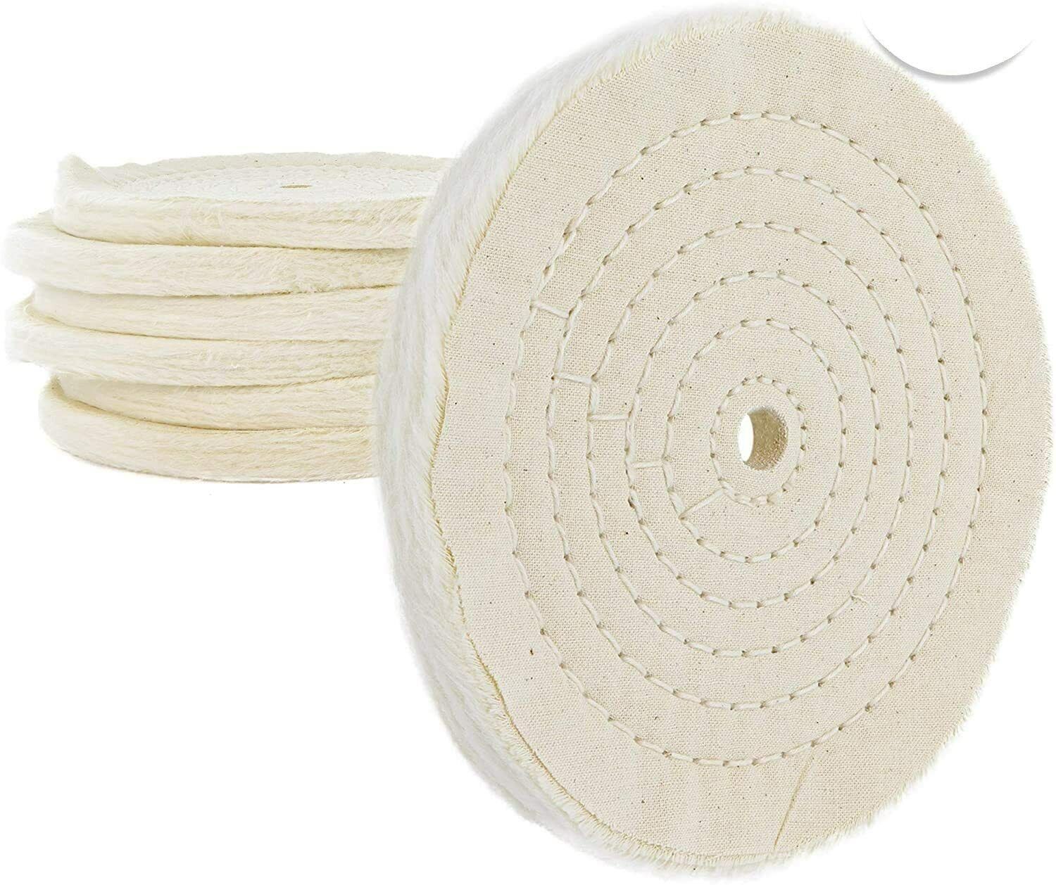 6 In Extra Thick Cotton Buffing Wheel, 5/8 Inch Arbor Hole Fine Polishing Wheel