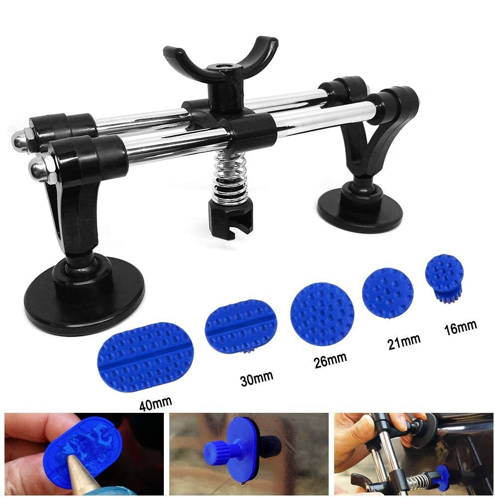 Car Paintless Dent Puller Tabs Bridge Lifter Body Repair Hail Removal Tool Kit