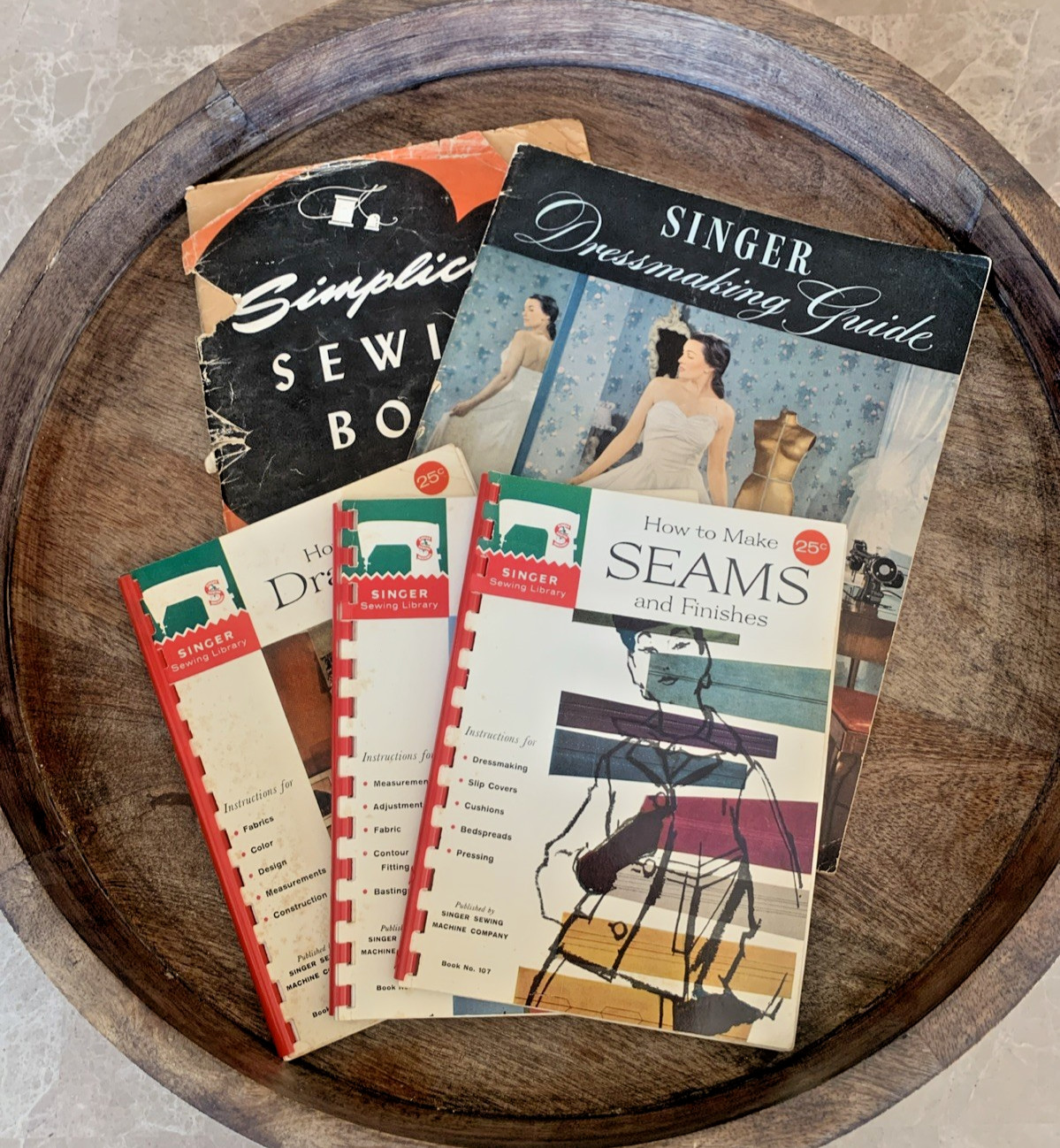 Lot Vintage 1940-60s Sewing Booklets from Simplicity Singer Making Dresses Seams