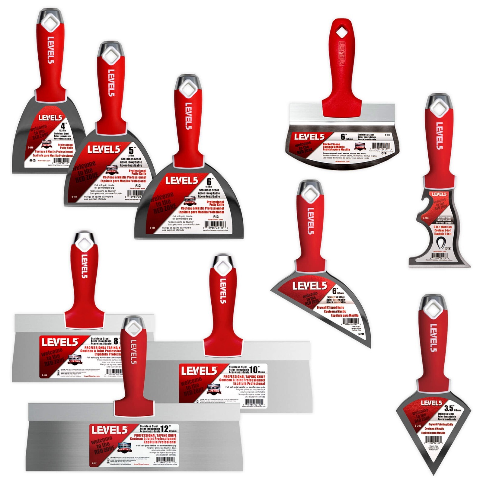 LEVEL5 Drywall Tools | Flat Boxes, Handles, Corner Finisher + MiniShot | 4-682P