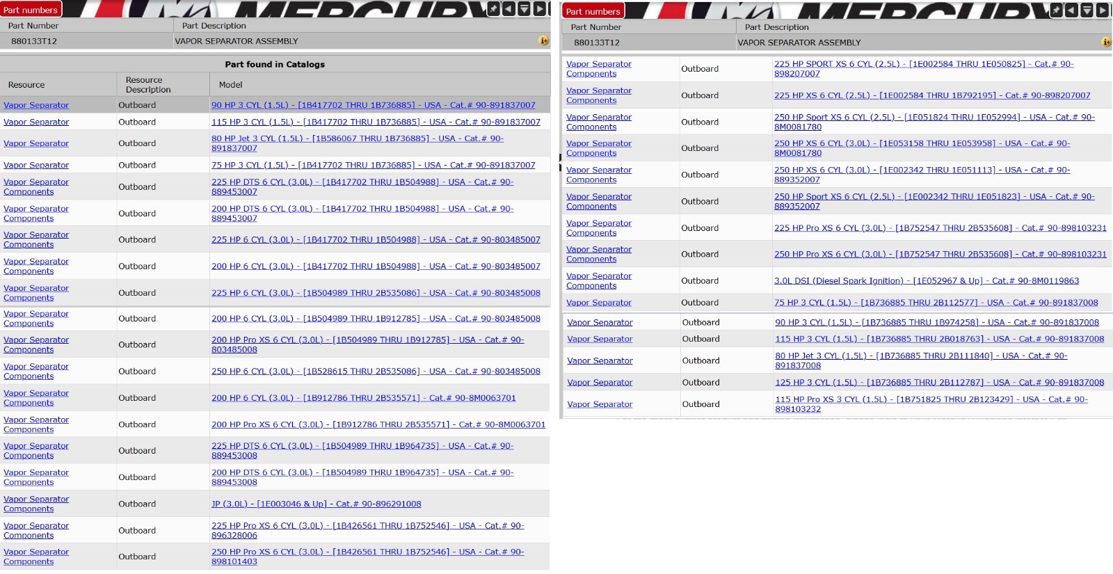 New/ OEM - Mercury Outboard Optimax (VST Fuel Assy) - 880133T12