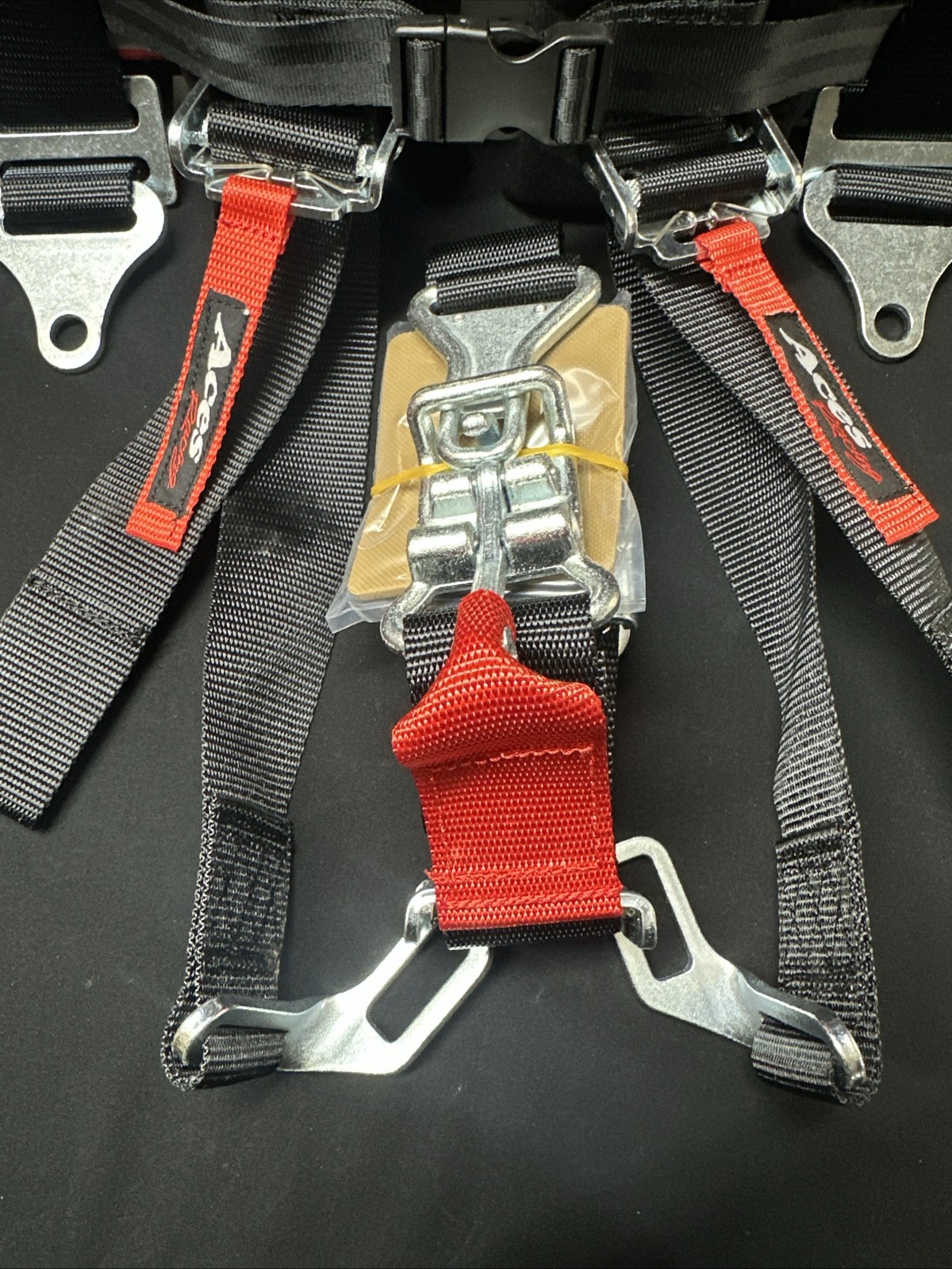 NEW Aces Racing 5 Point Harness With 2 Inch Padding E4 Certified BLACK