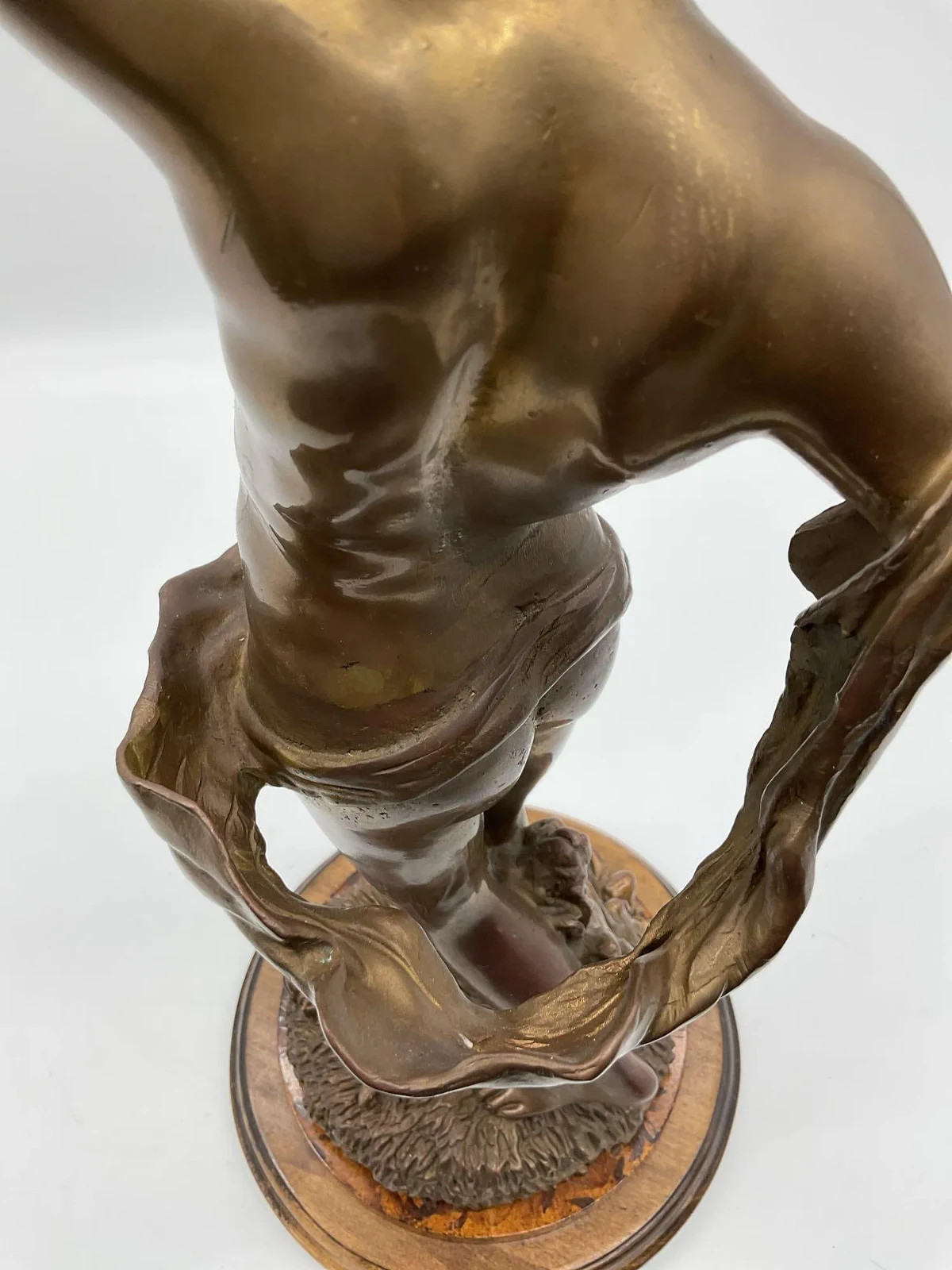 Bronze Figural Sculpture of Cherub with Torch - 21" Tall