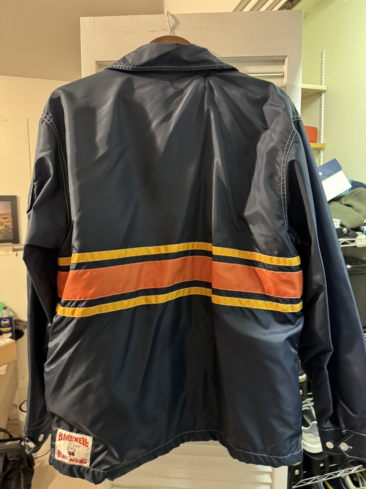 Birdwell Men's 3 Stripe Competition Jacket - Navy, Paprika/Gold XXL