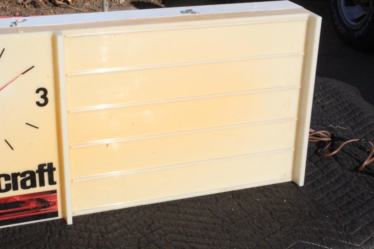 Vintage 1970s Motorcraft Clock Menu Board Sign Ford GT40 Cobra Shelby Mustang