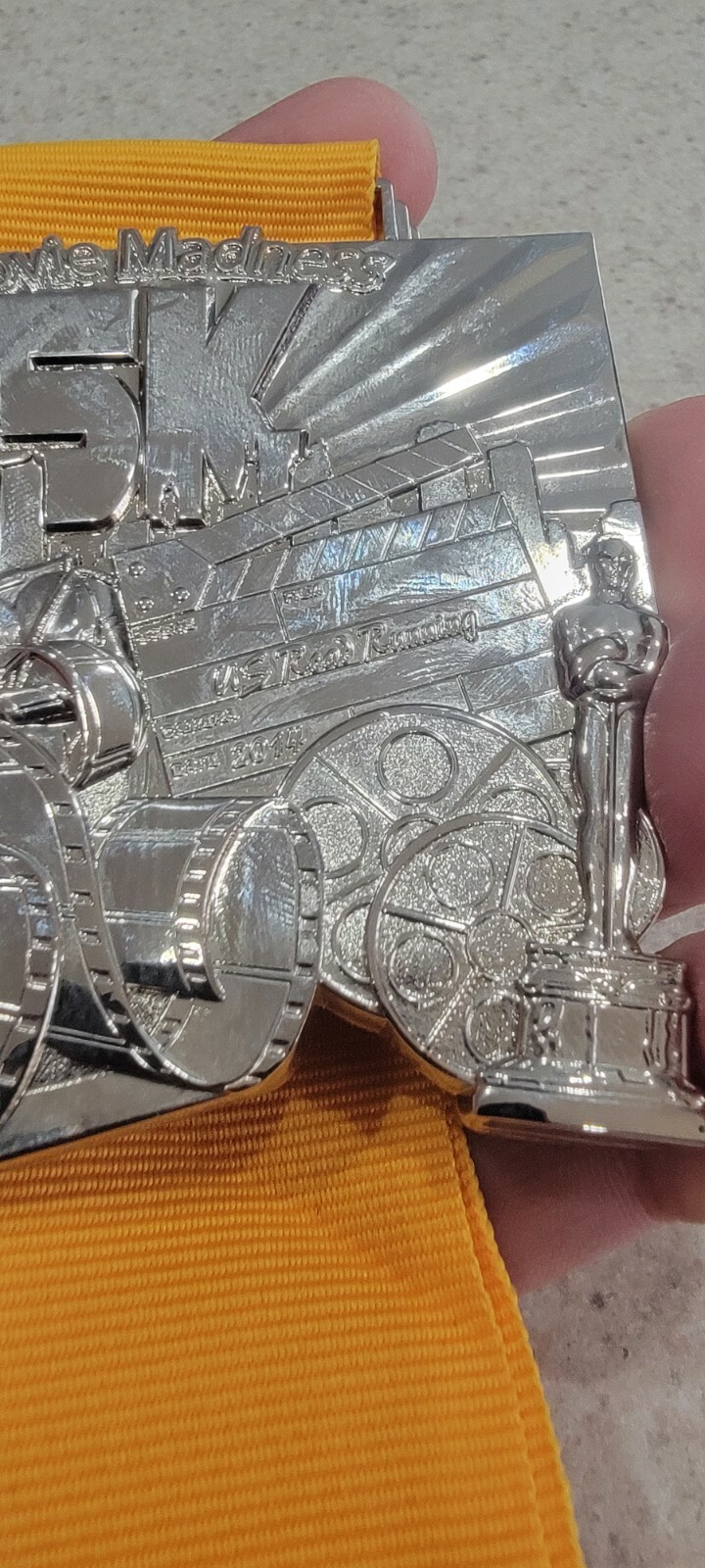 US Road Running Movie Madness 5k - 2014 Marathon Medal - free shipping