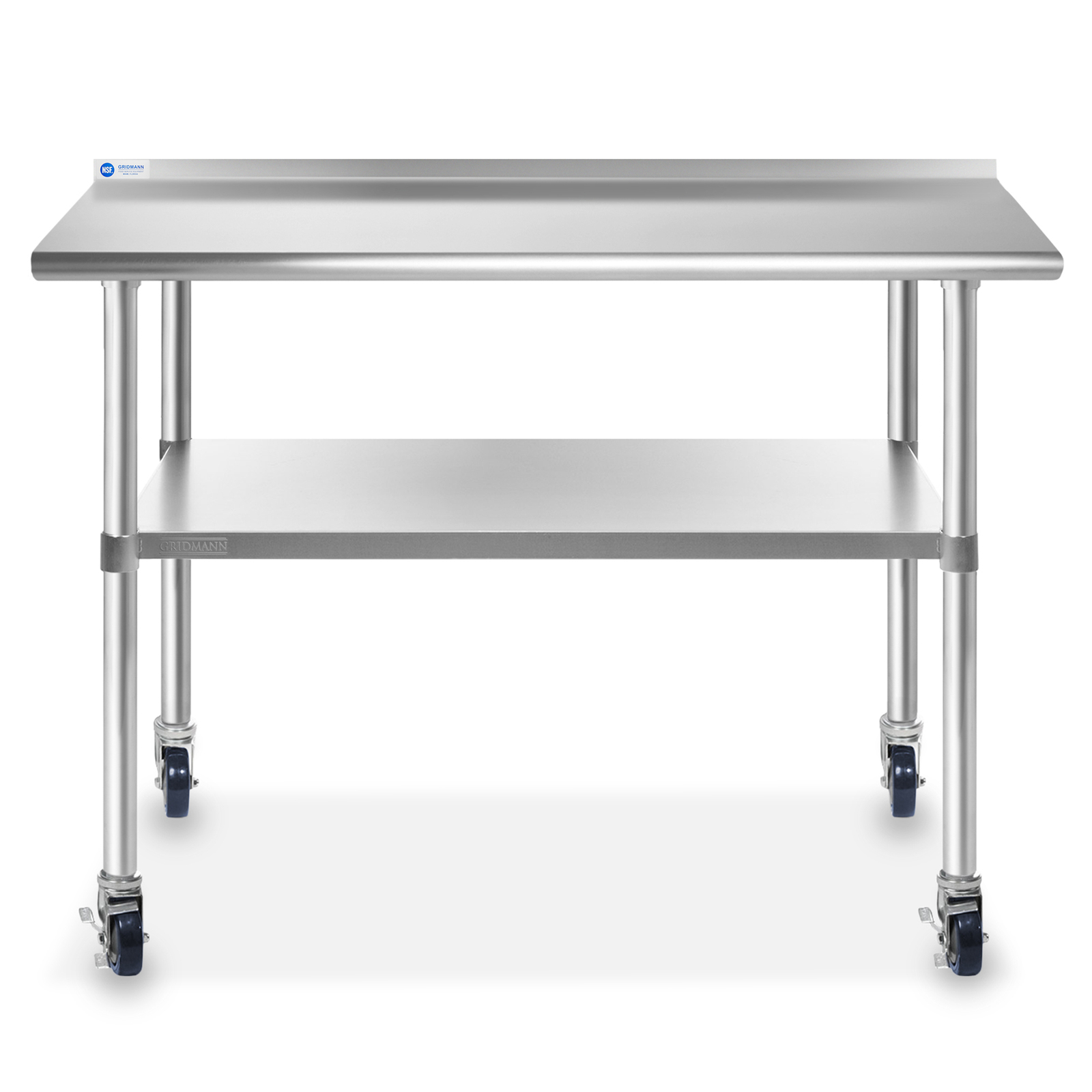 Stainless Steel 24" x 48" NSF Kitchen Restaurant Prep Table w Backsplash Casters
