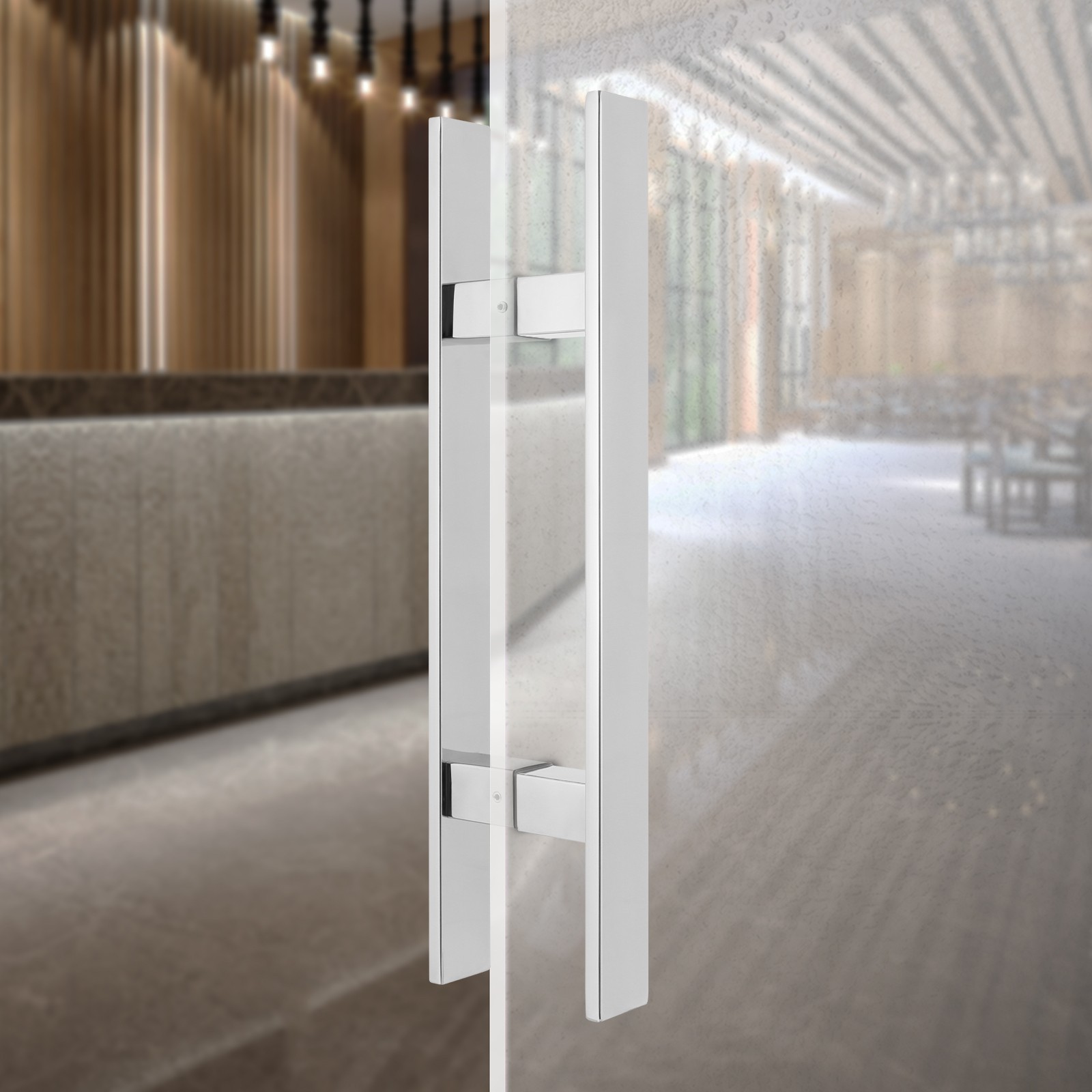 Dual Sided Push Pull Door Handle H-Shaped Stainless Handle Sliding Door Handle