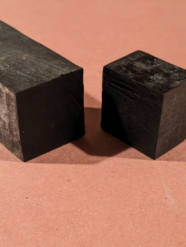 Gaboon Gabon Ebony Turning Blank Spindle Wood Block 2" x 2" x 6"